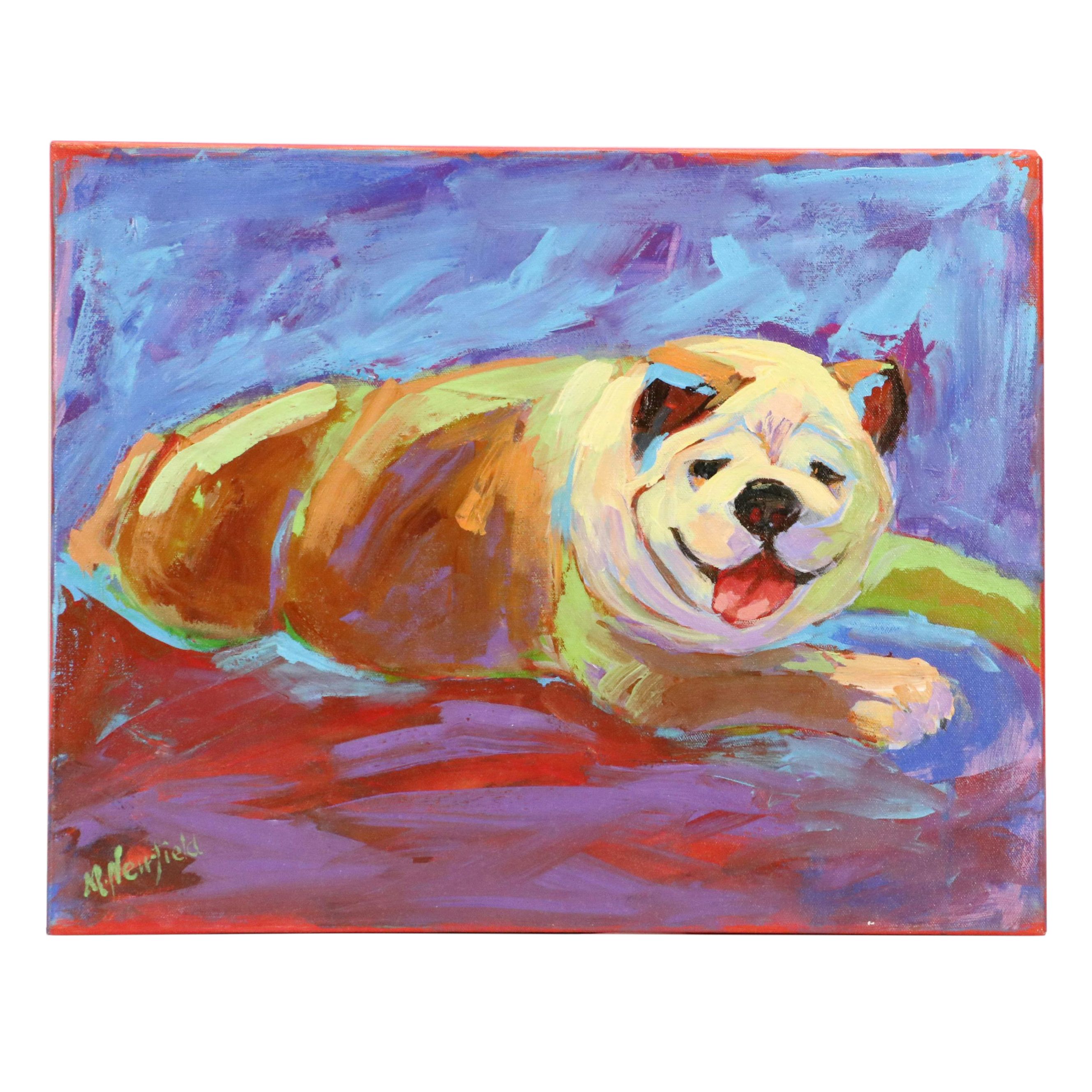 Martha Newfield Modern Oil Painting "Tubby," 21st Century