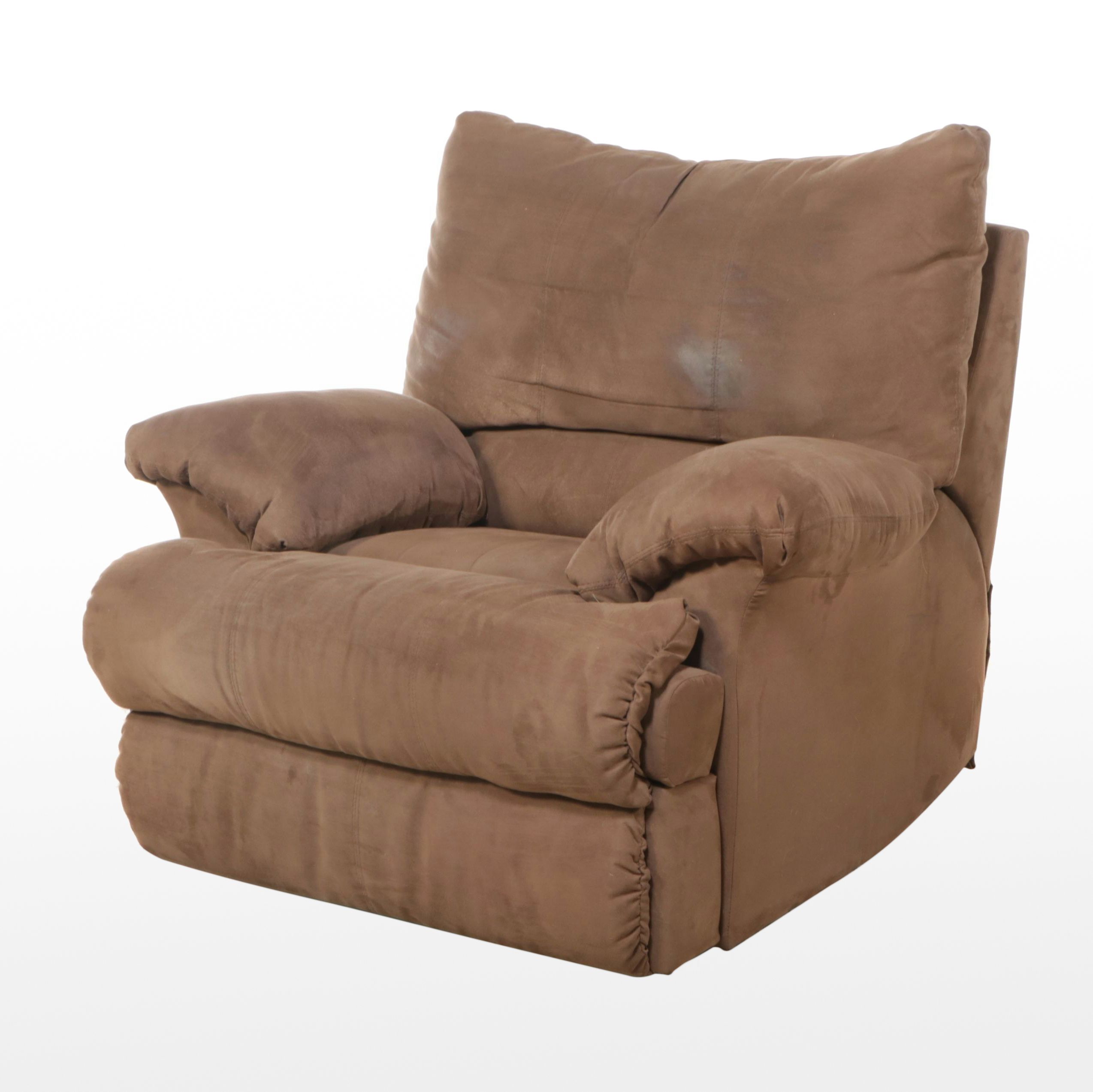 Over-Stuffed Fabric Upholstered Recliner