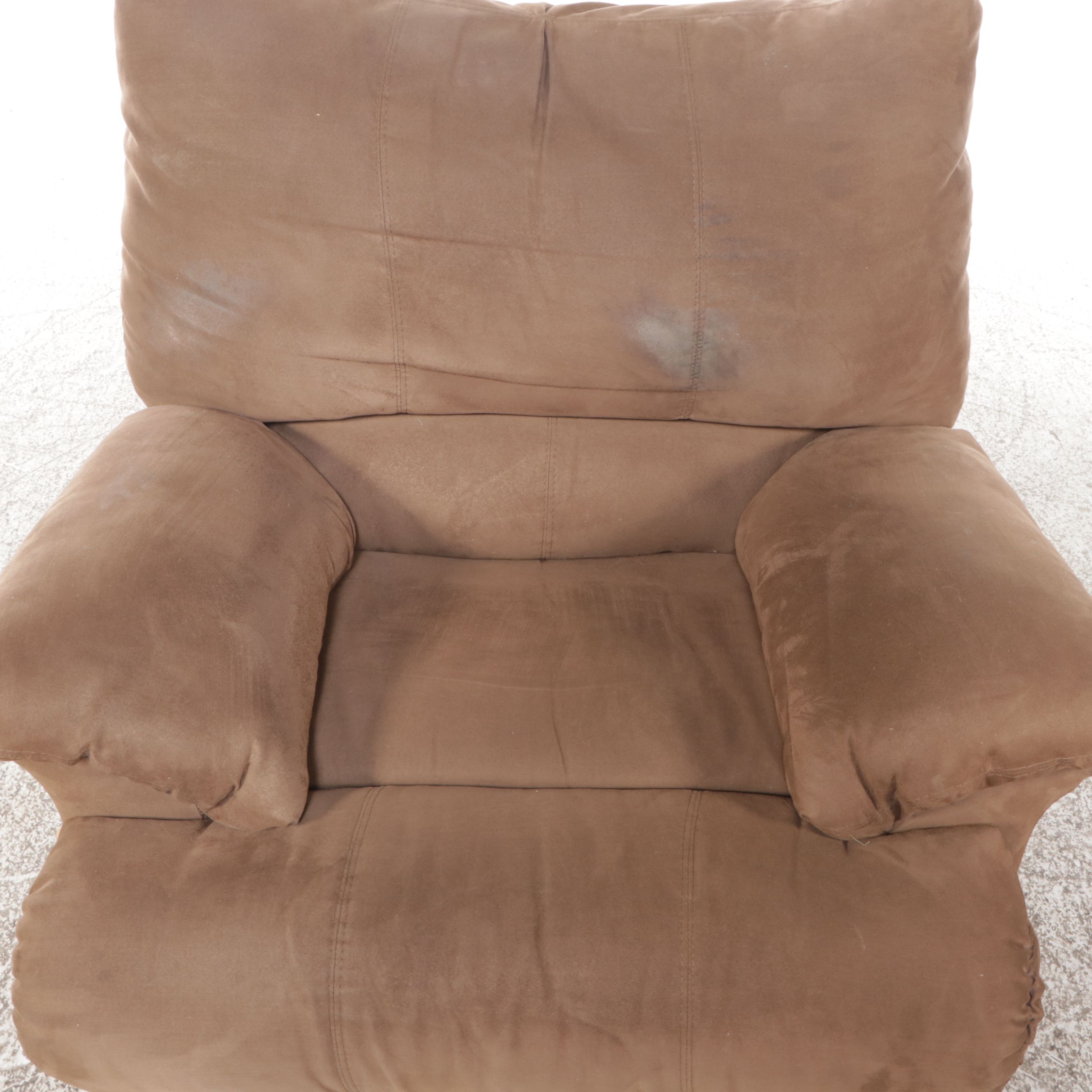 Over-Stuffed Fabric Upholstered Recliner