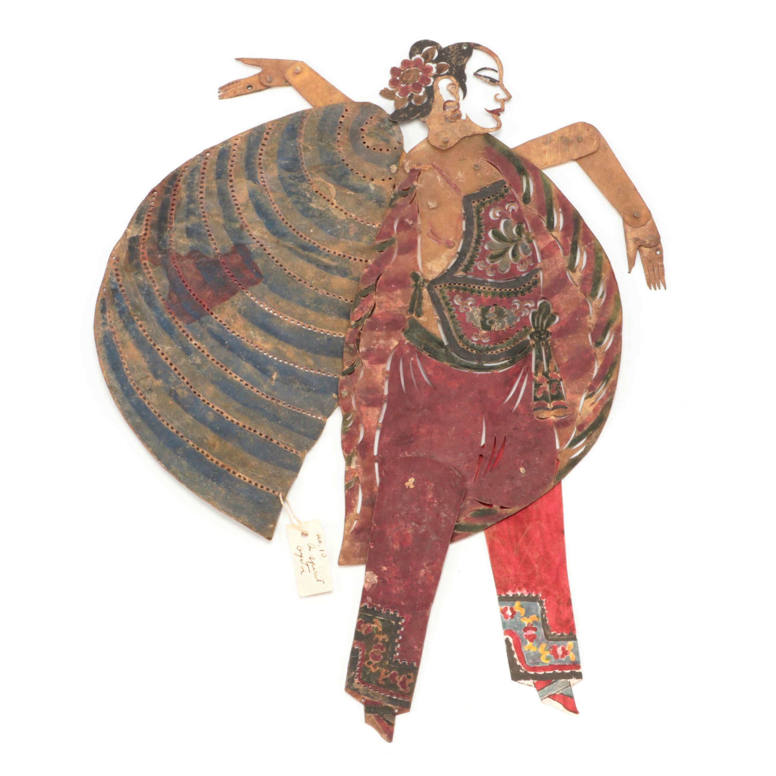 Chinese Oyster Spirit Vellum Shadow Puppet, Circa 1870