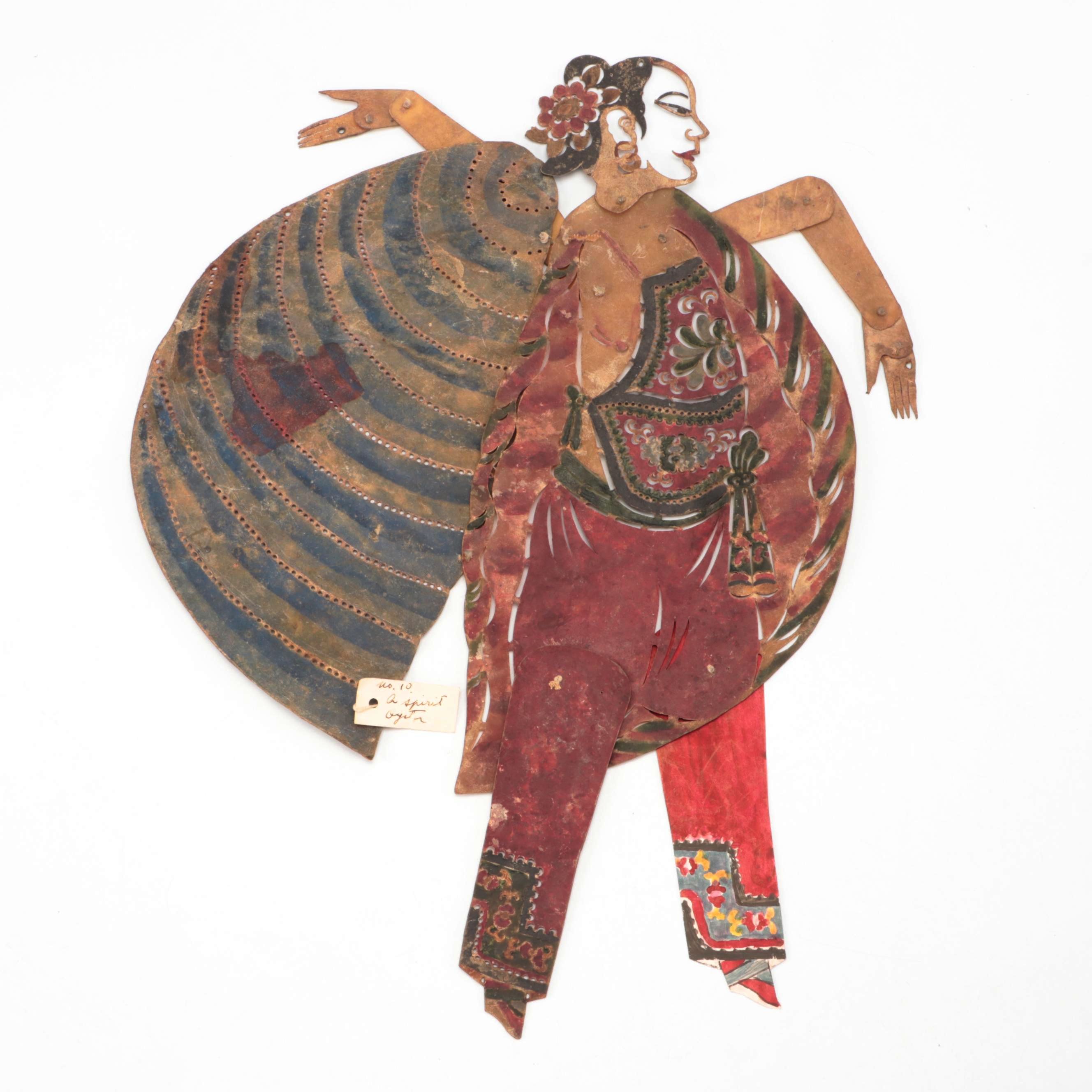 Chinese Oyster Spirit Vellum Shadow Puppet, Circa 1870
