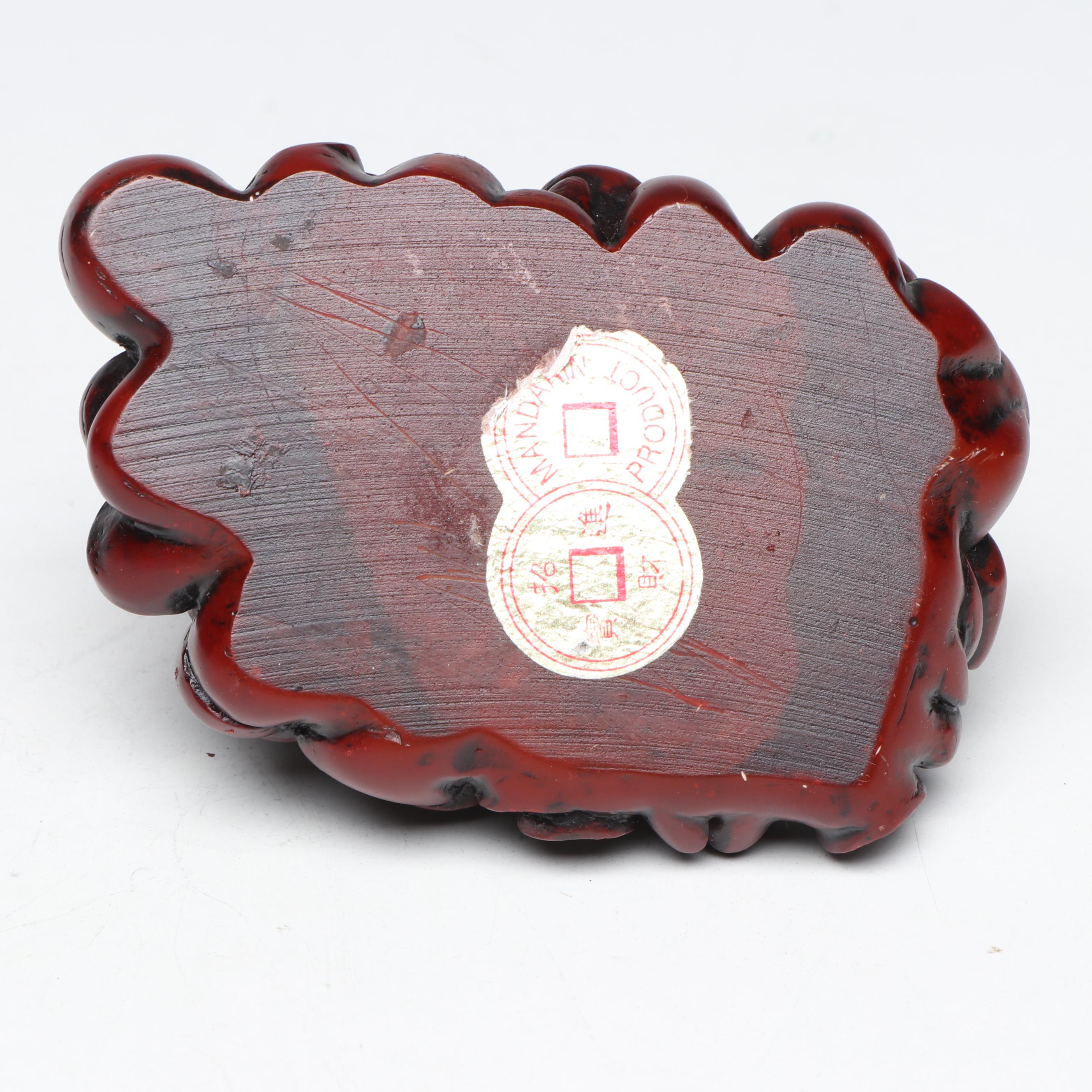 Chinese Feng Shui Water Buffalo with Calves on Coin Hoard Resin Figure