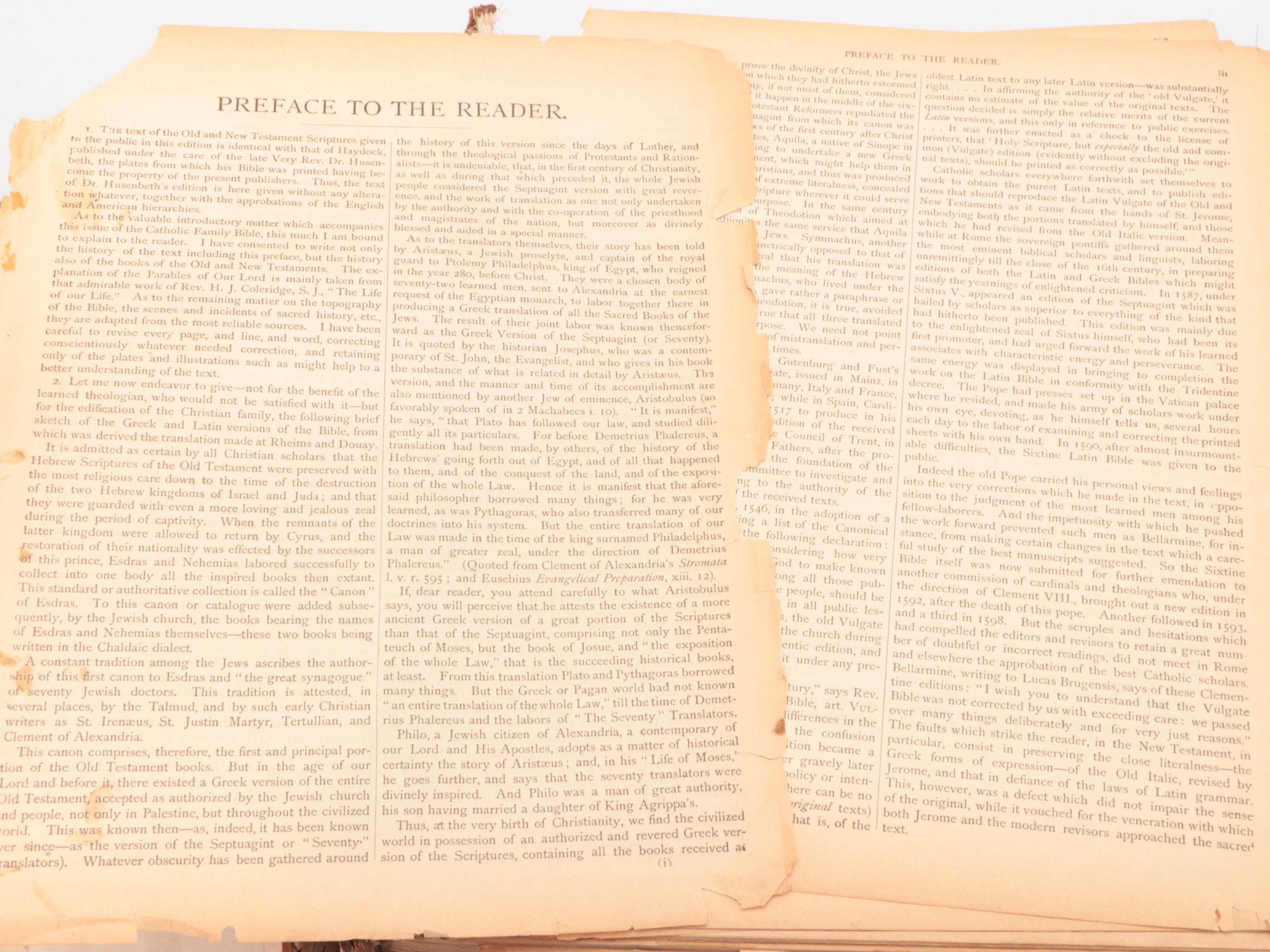 Embossed Leather Bound Holy Bible, Late 19th Century