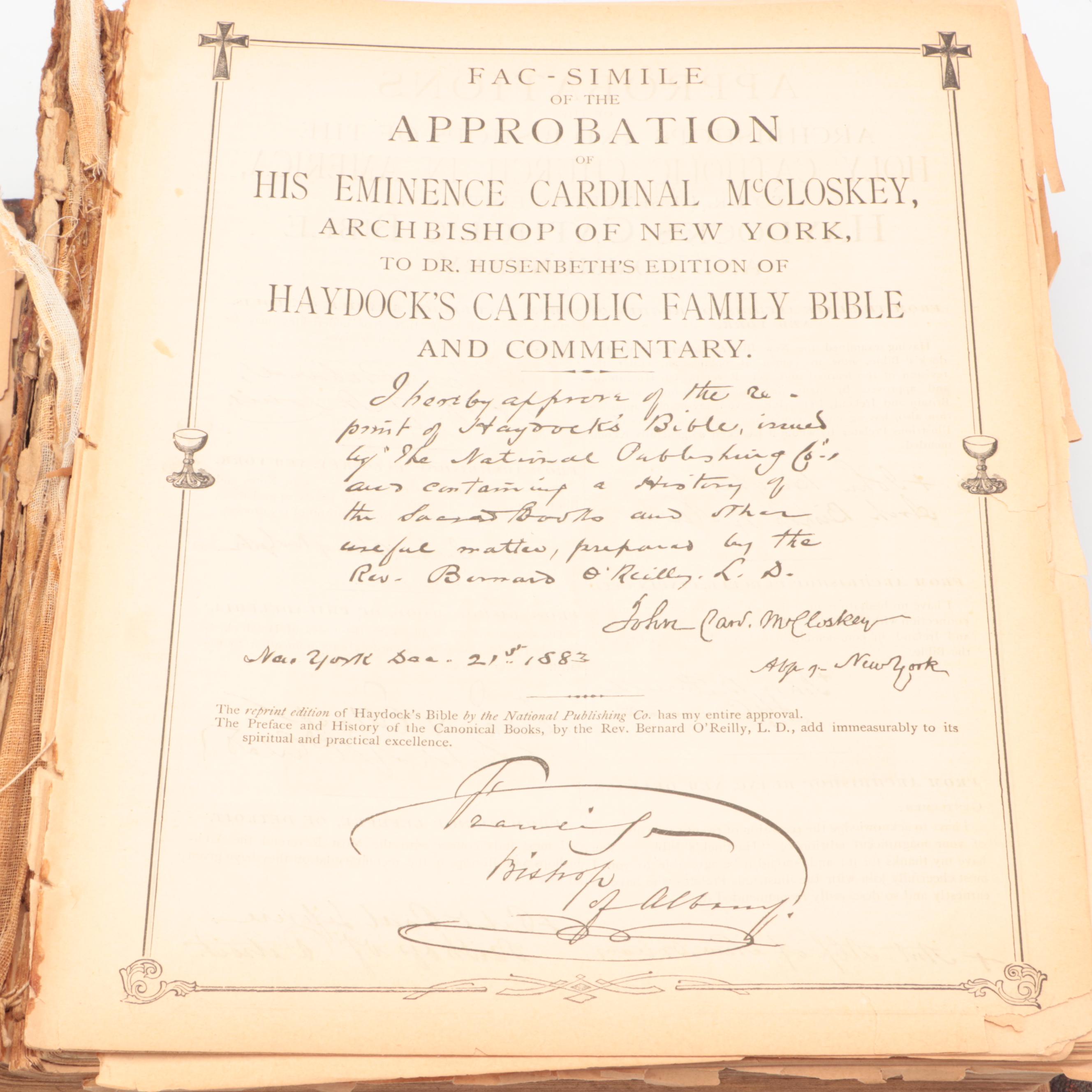 Embossed Leather Bound Holy Bible, Late 19th Century