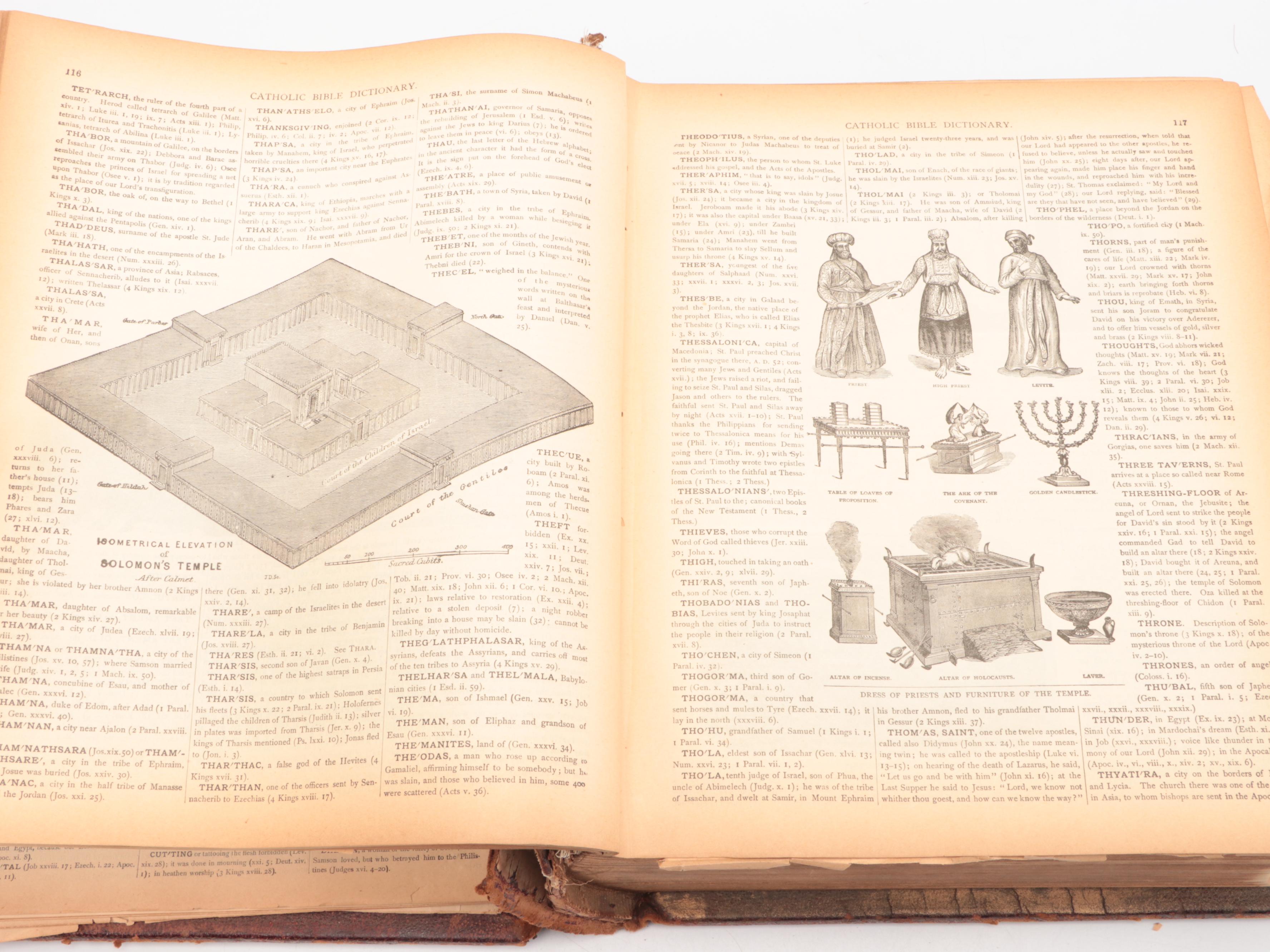 Embossed Leather Bound Holy Bible, Late 19th Century