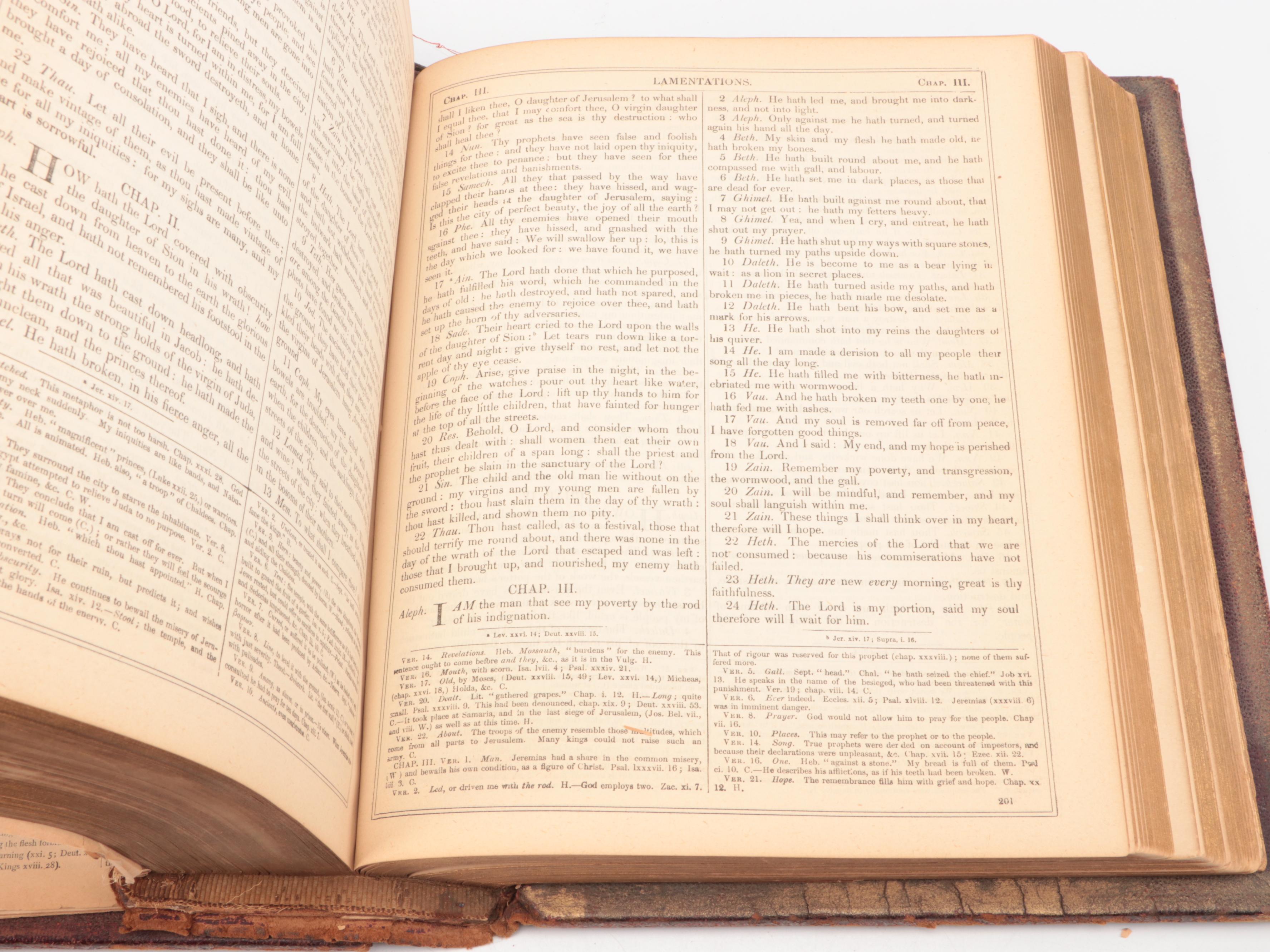 Embossed Leather Bound Holy Bible, Late 19th Century