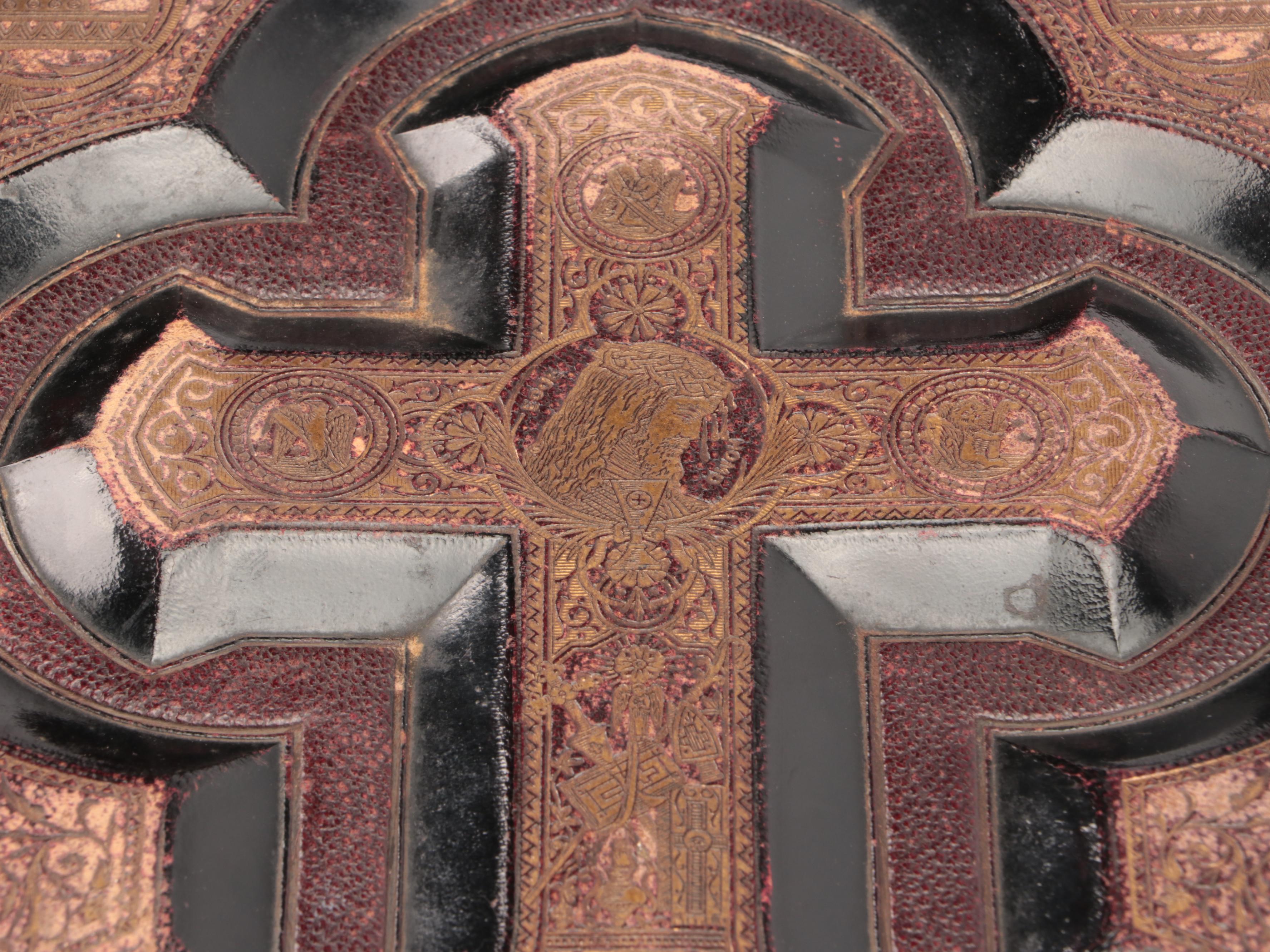 Embossed Leather Bound Holy Bible, Late 19th Century