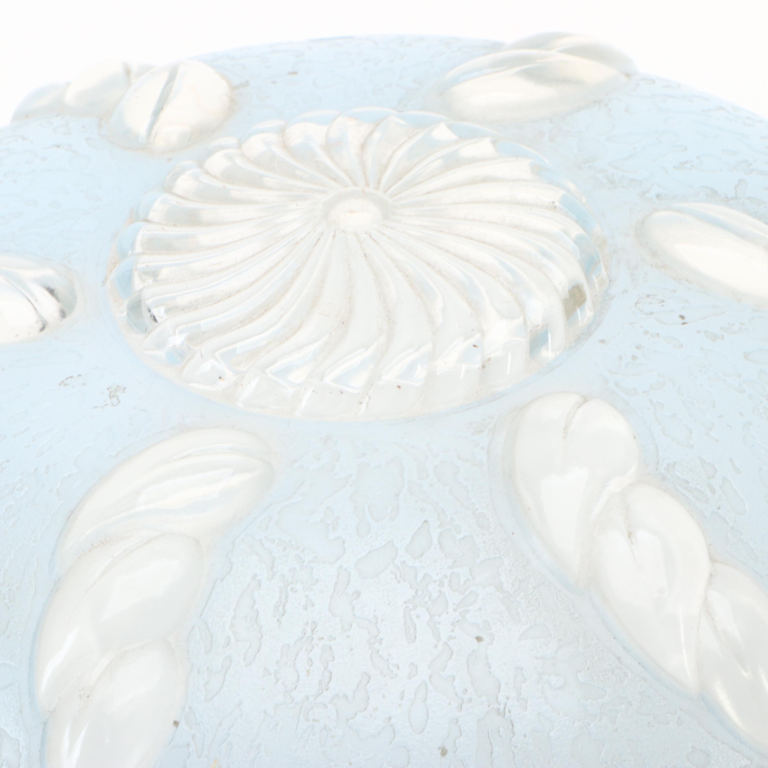 Victorian Style Pressed Glass Ceiling Shades with Pendant Light Fixtures, 20th C