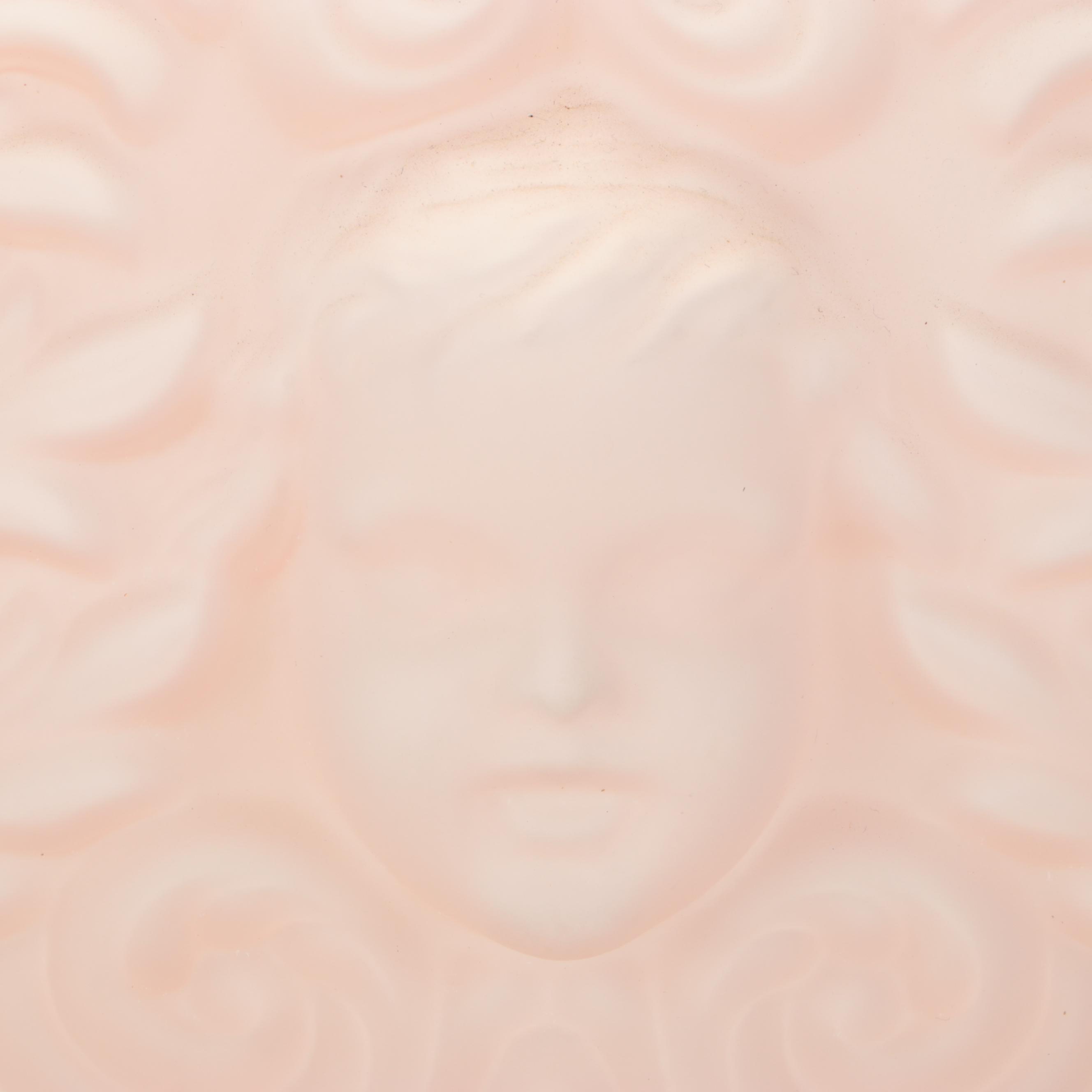 Rococo Style Gilt Metal Table Lamp with Embossed Cherub Glass Shade