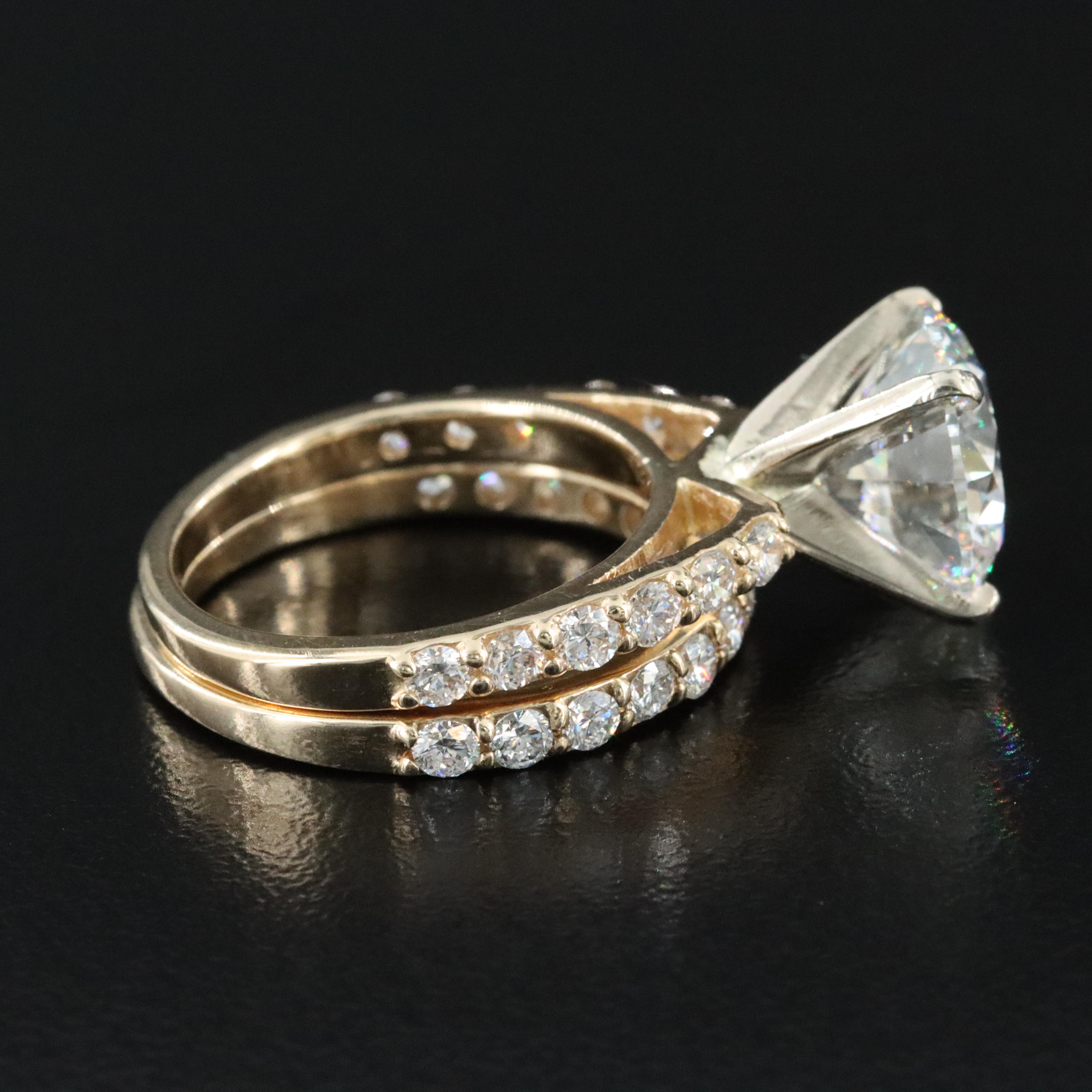 14K 5.70 CTW Lab Grown Diamond Ring Set with IGI Report