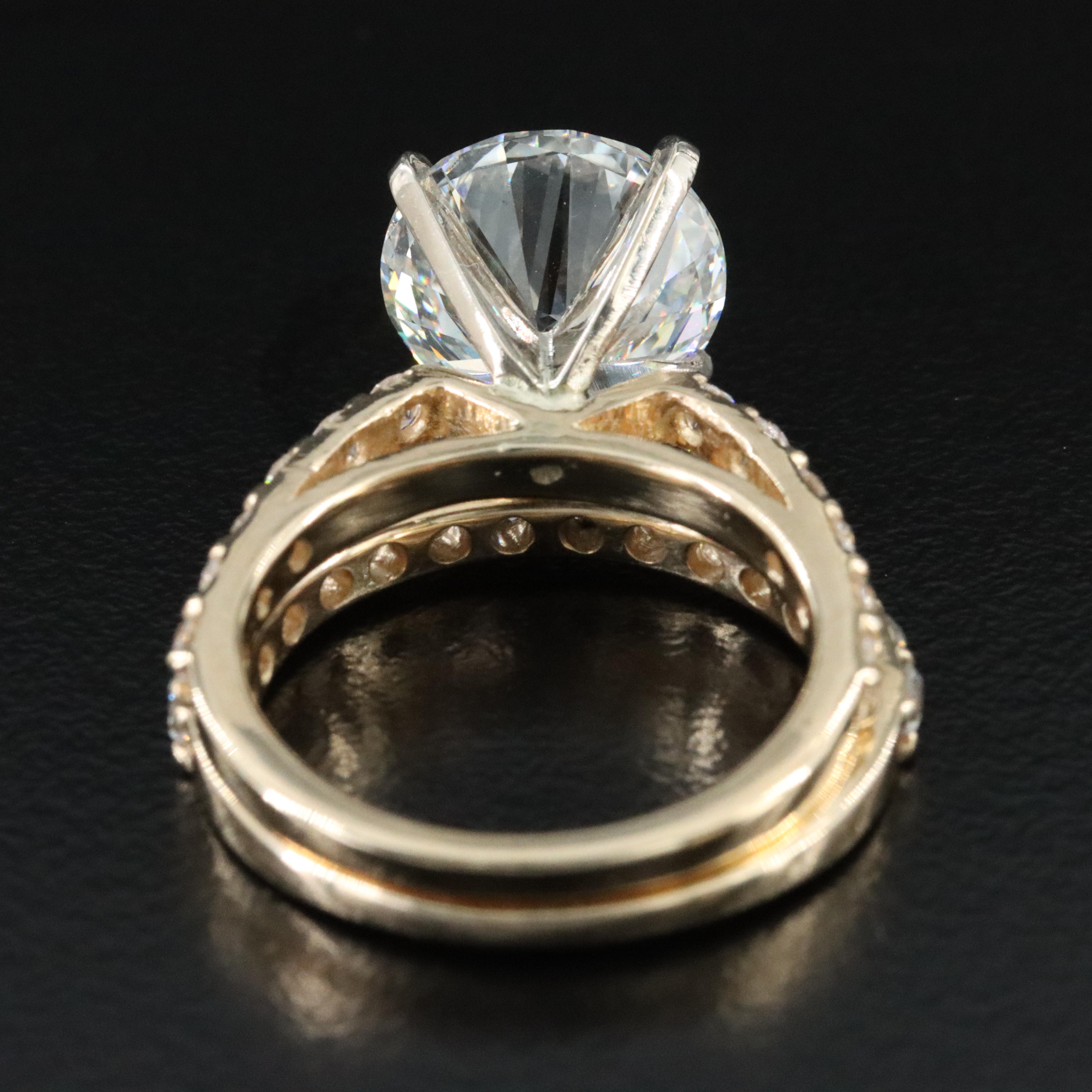 14K 5.70 CTW Lab Grown Diamond Ring Set with IGI Report