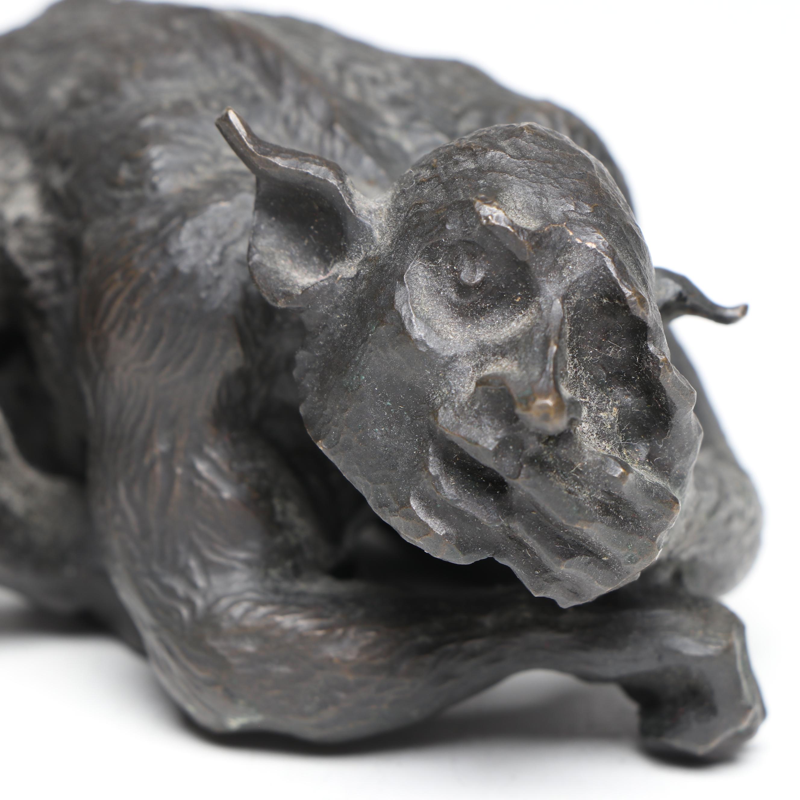 Patinated Cast Brass Grotesque Sculpture