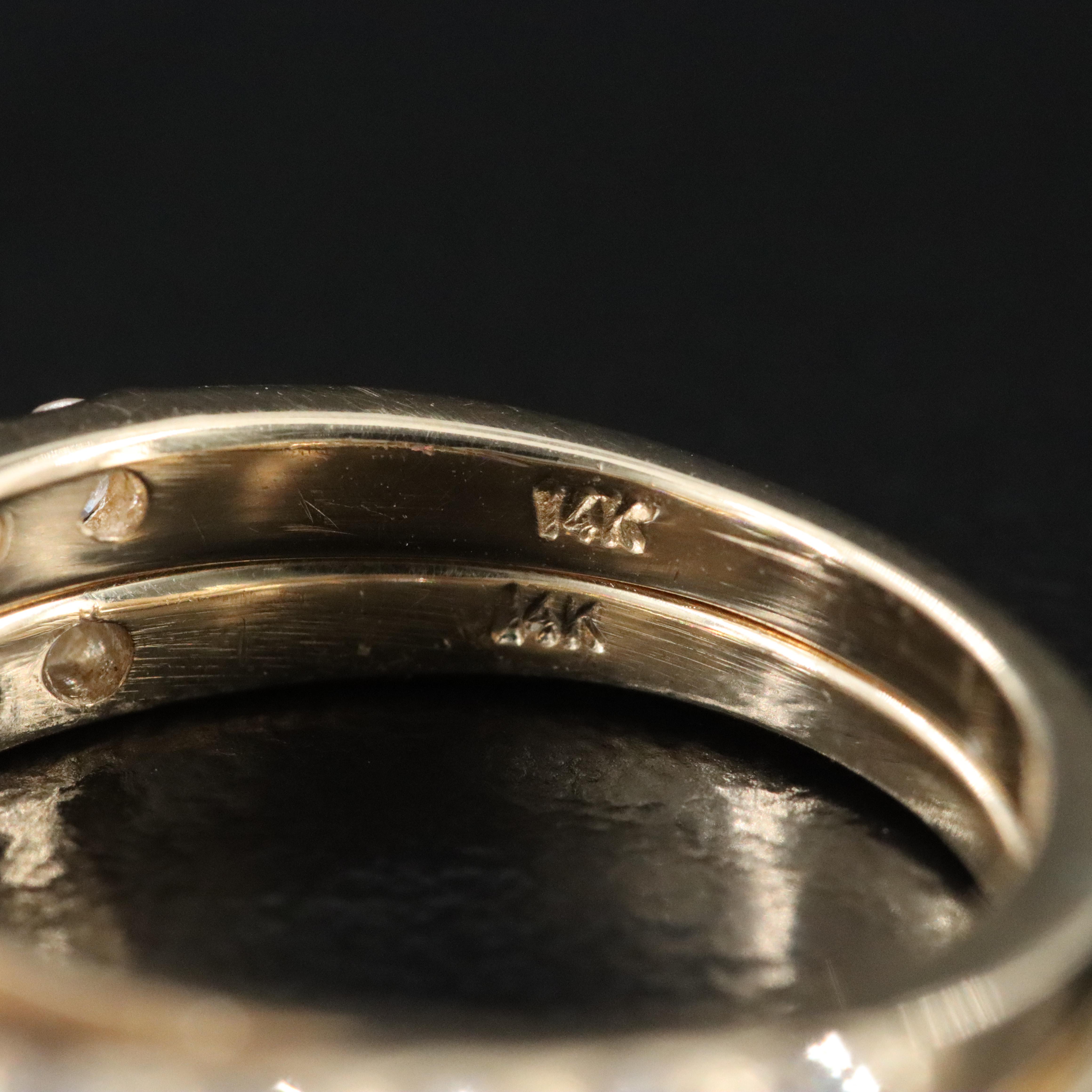 14K 5.70 CTW Lab Grown Diamond Ring Set with IGI Report