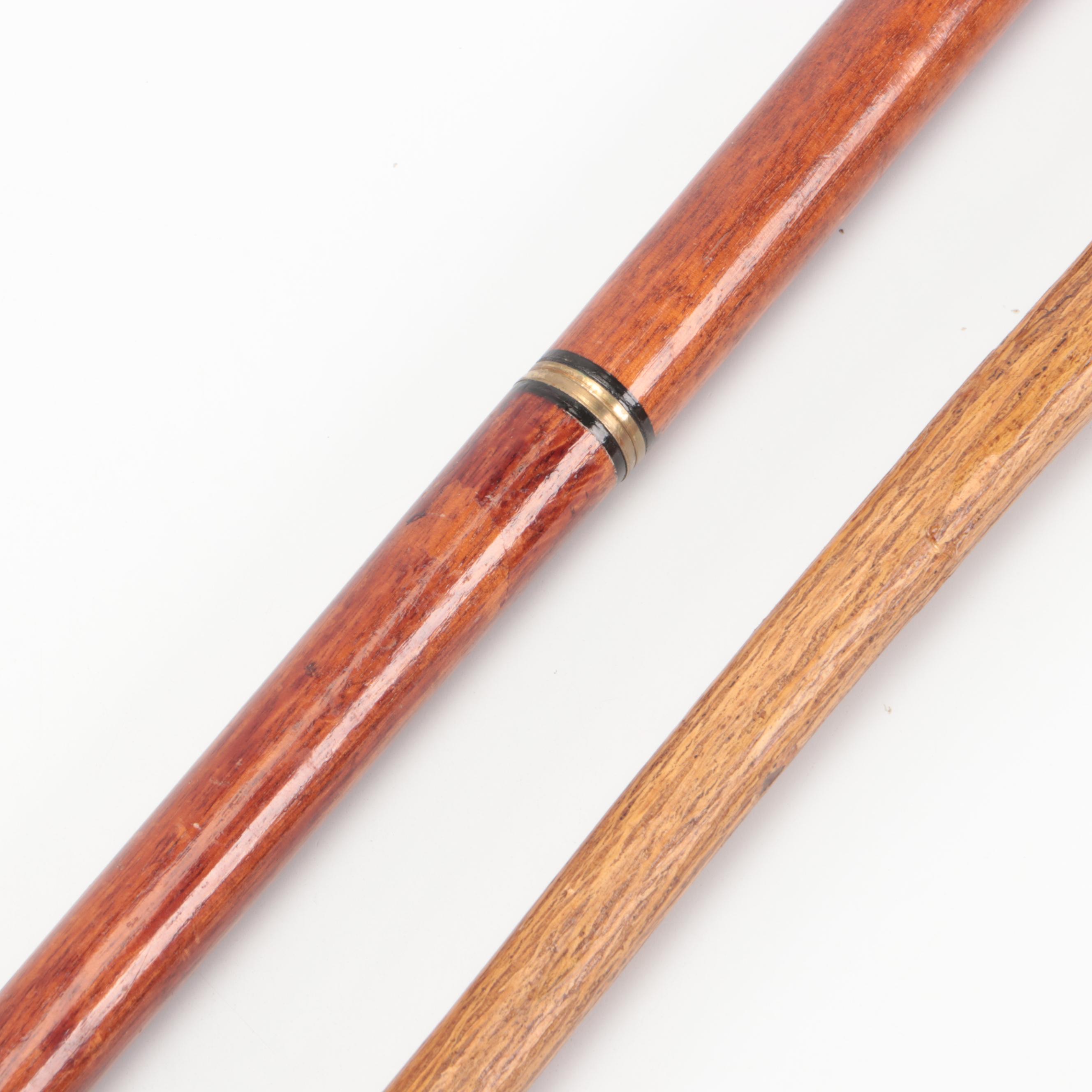 Brass Horse Head Crop Handle Walking Sticks