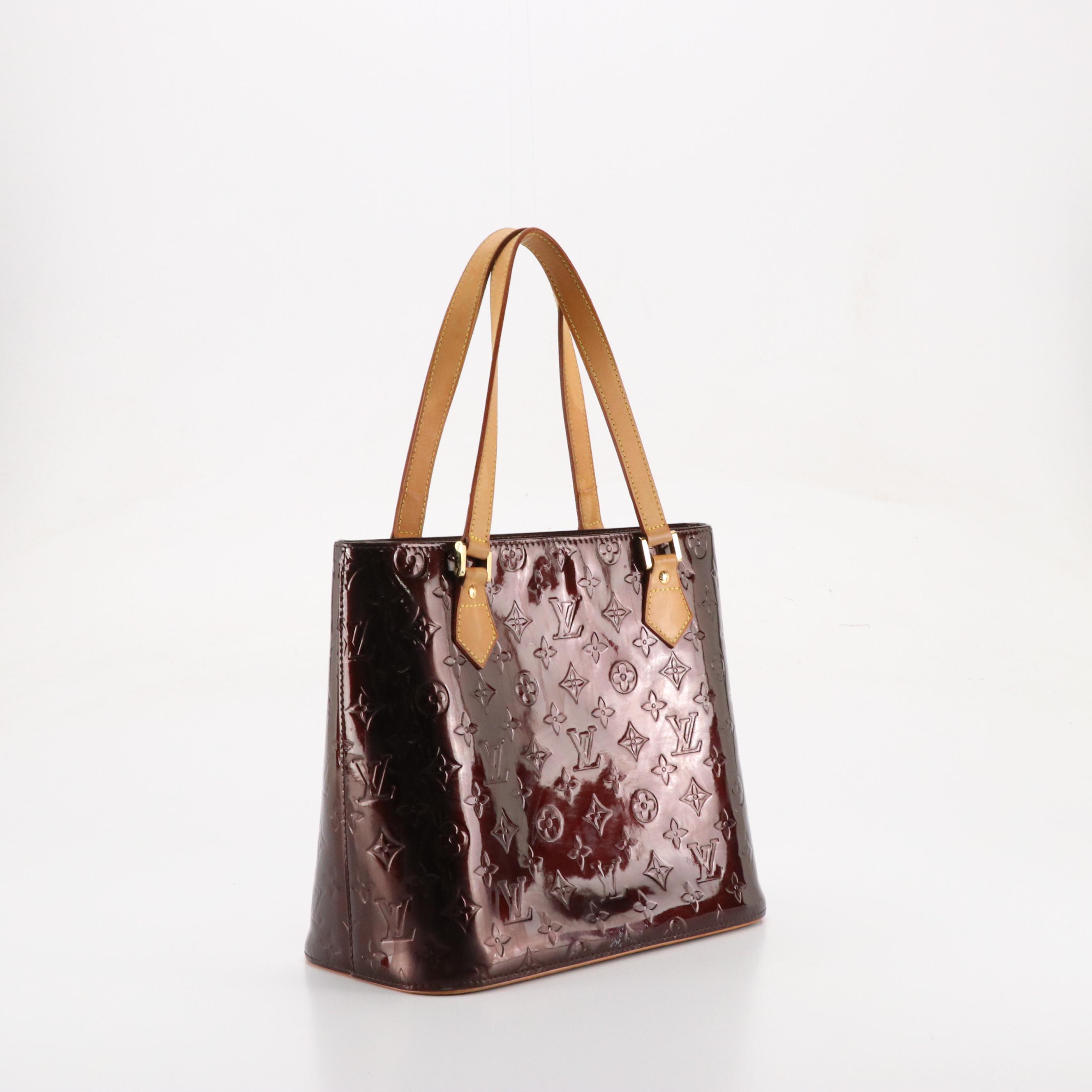 Louis Vuitton Houston Tote Bag in Amarante Monogram Vernis and Vachetta Leather