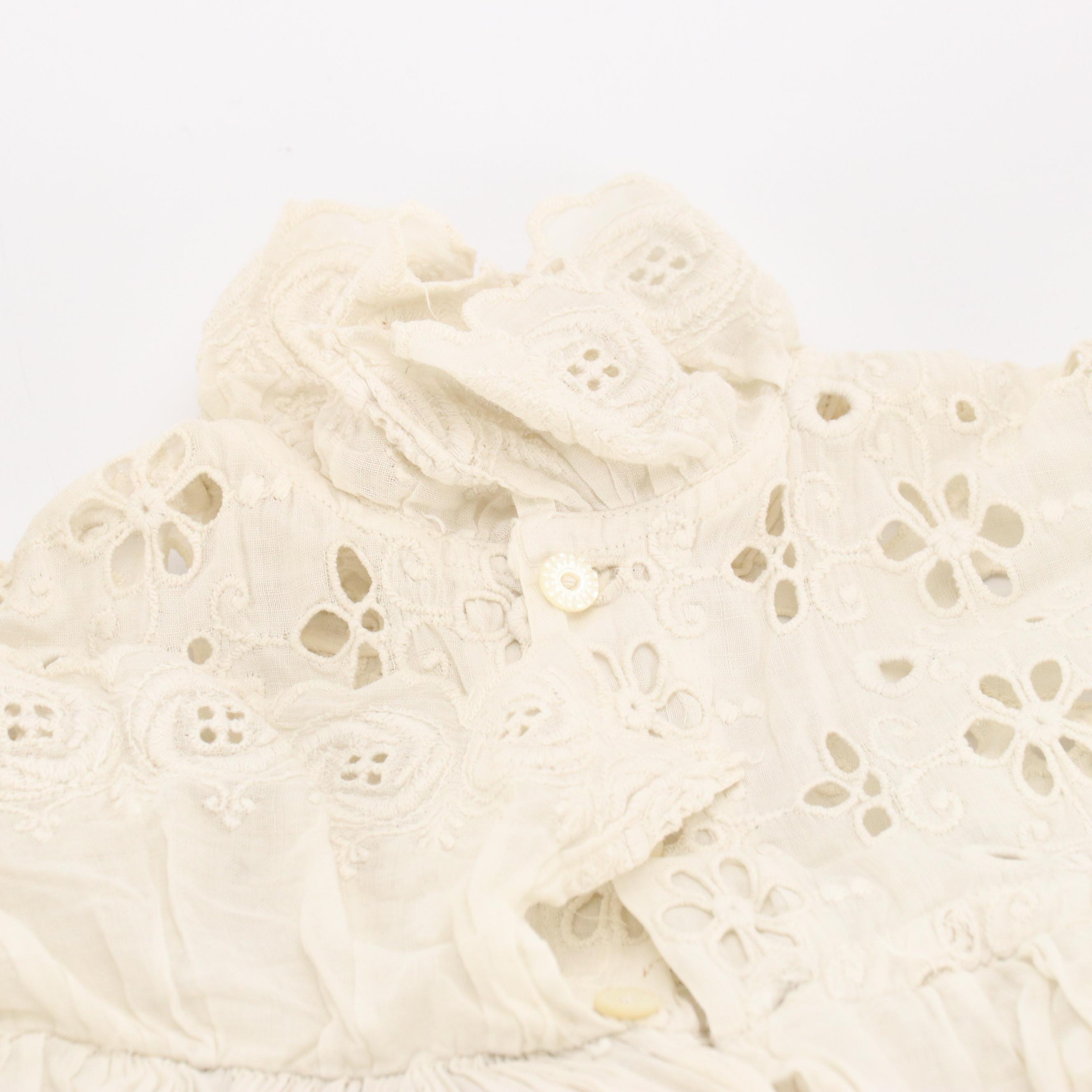 Vintage Cotton Lace Baby Gown