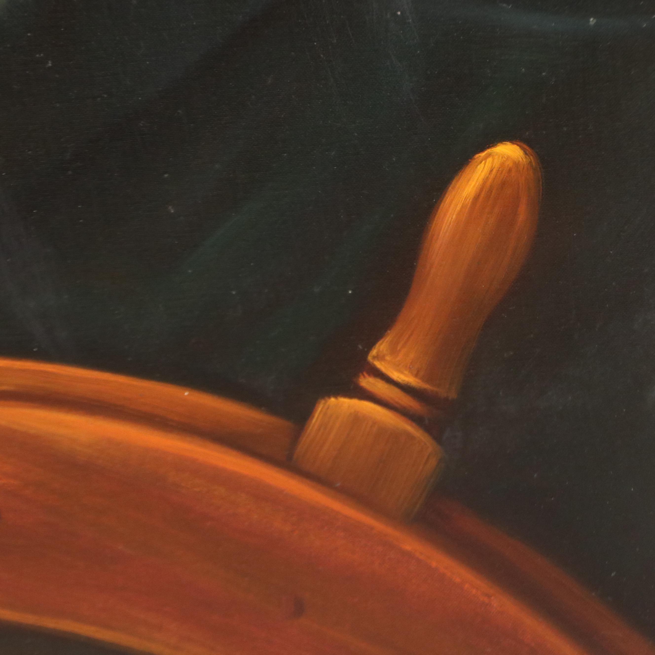 Lee Young Oil Portrait Painting of Seasoned Sea Captain, Late 20th Century