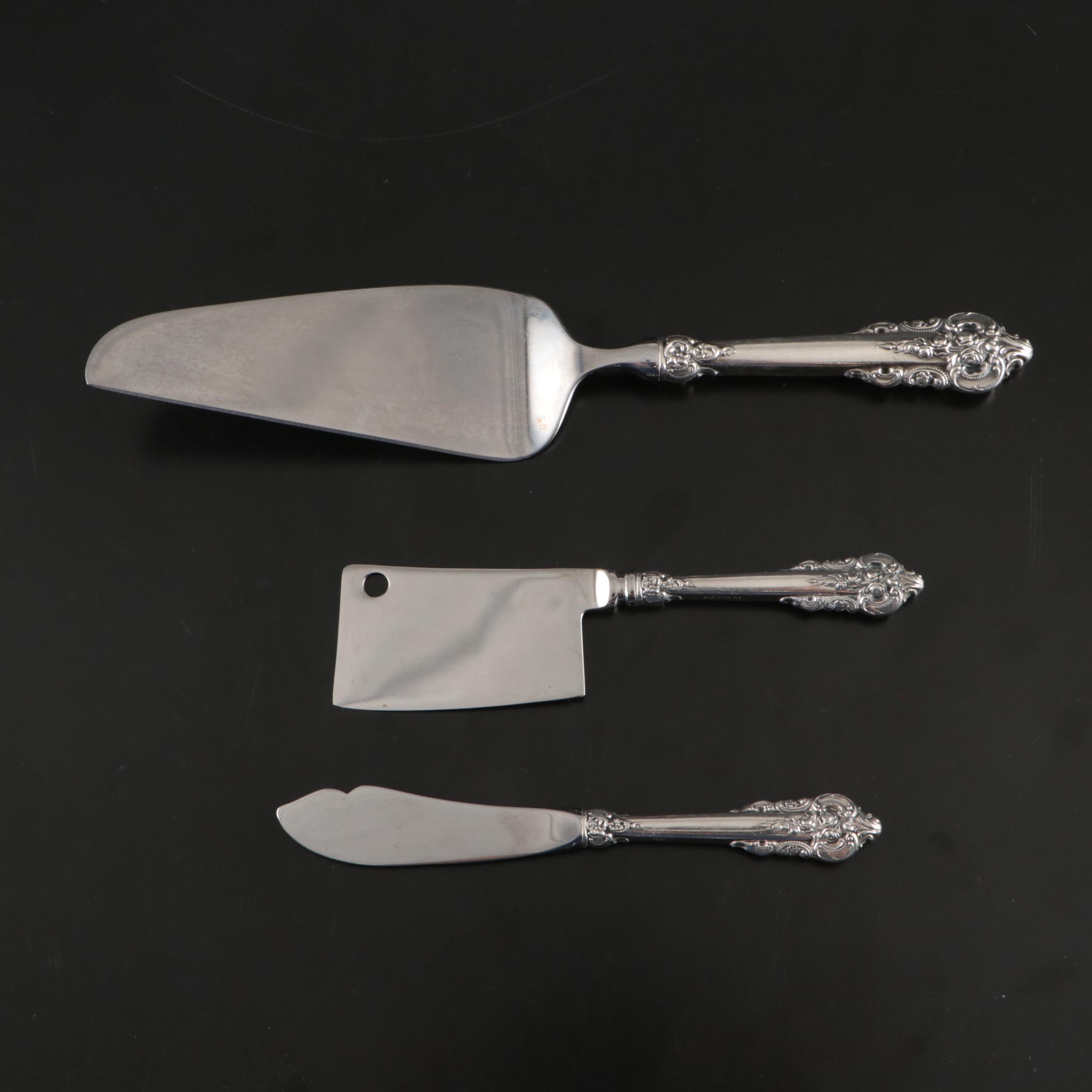 Wallace "Grand Baroque" Sterling Silver Handled Serving Utensils