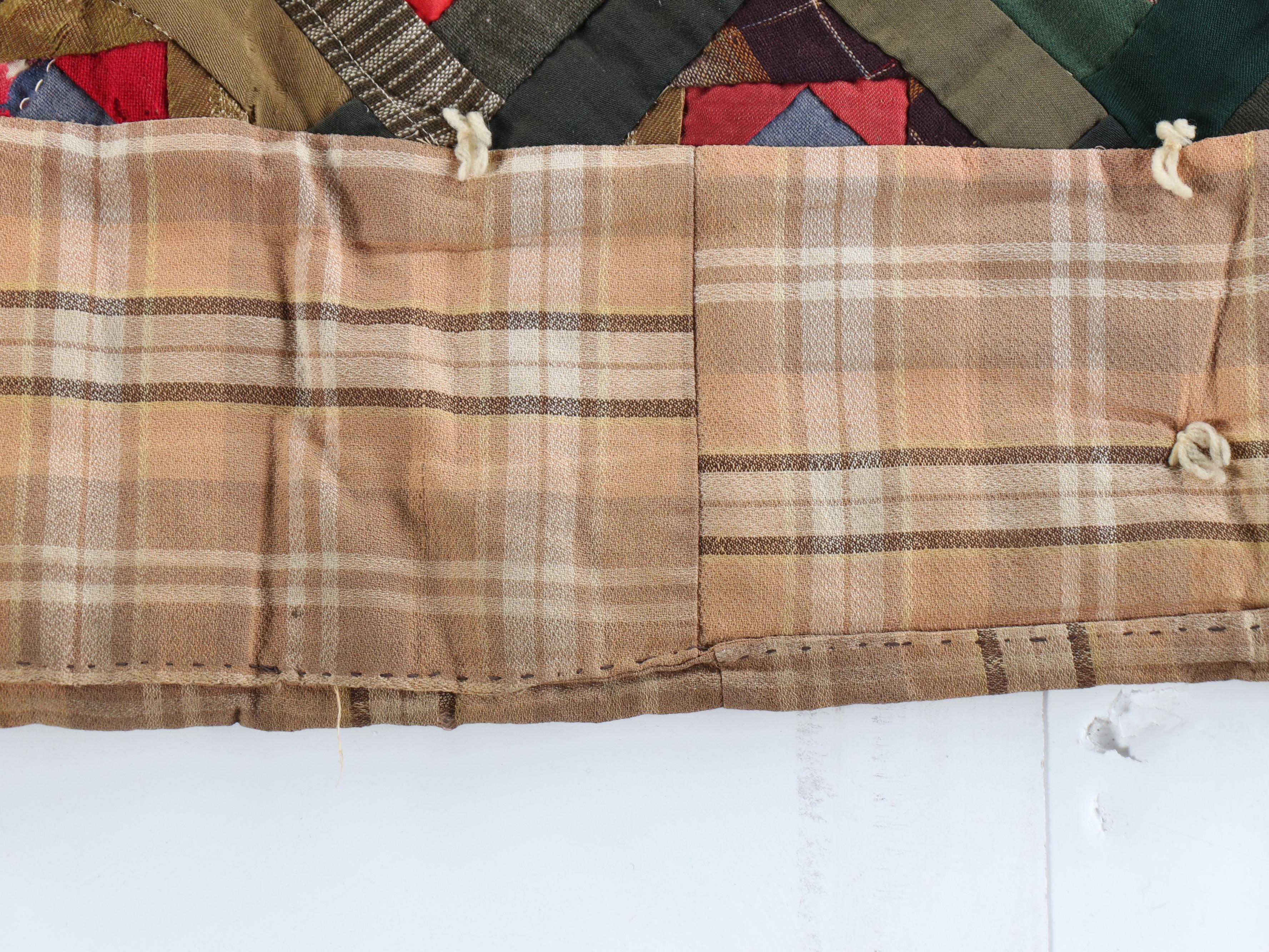 Hand-Tied and Pieced "S'Mores" Scrappy Block Quilt