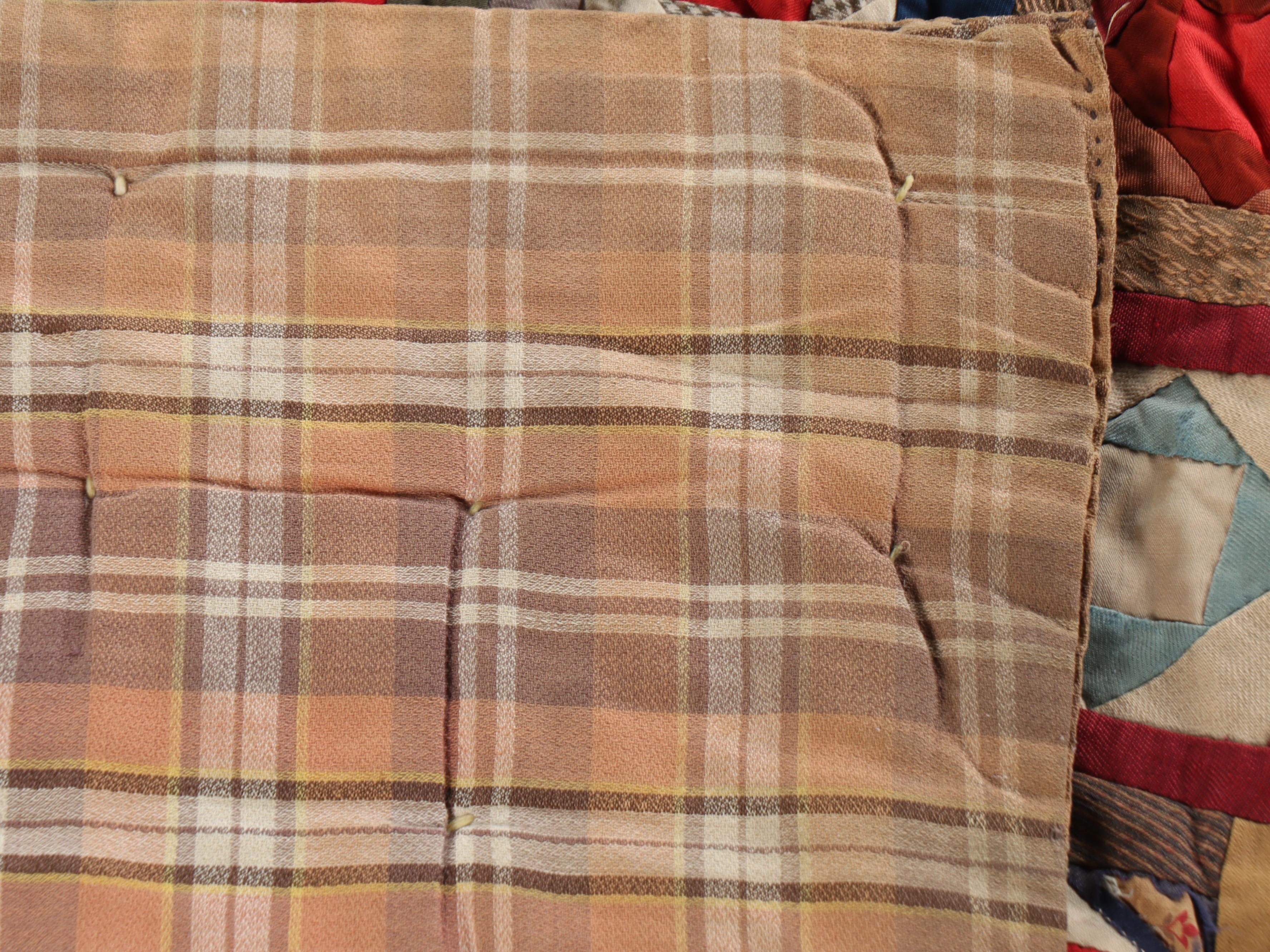 Hand-Tied and Pieced "S'Mores" Scrappy Block Quilt