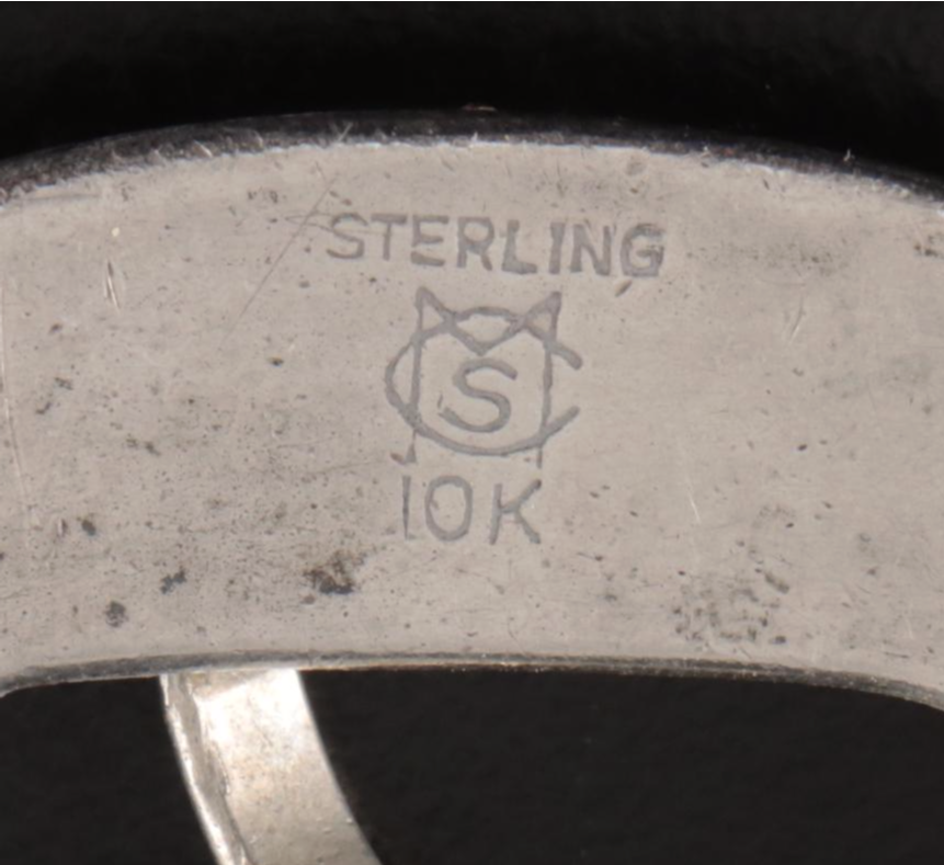 American Sterling Silver and 10K Gold Belt Buckle