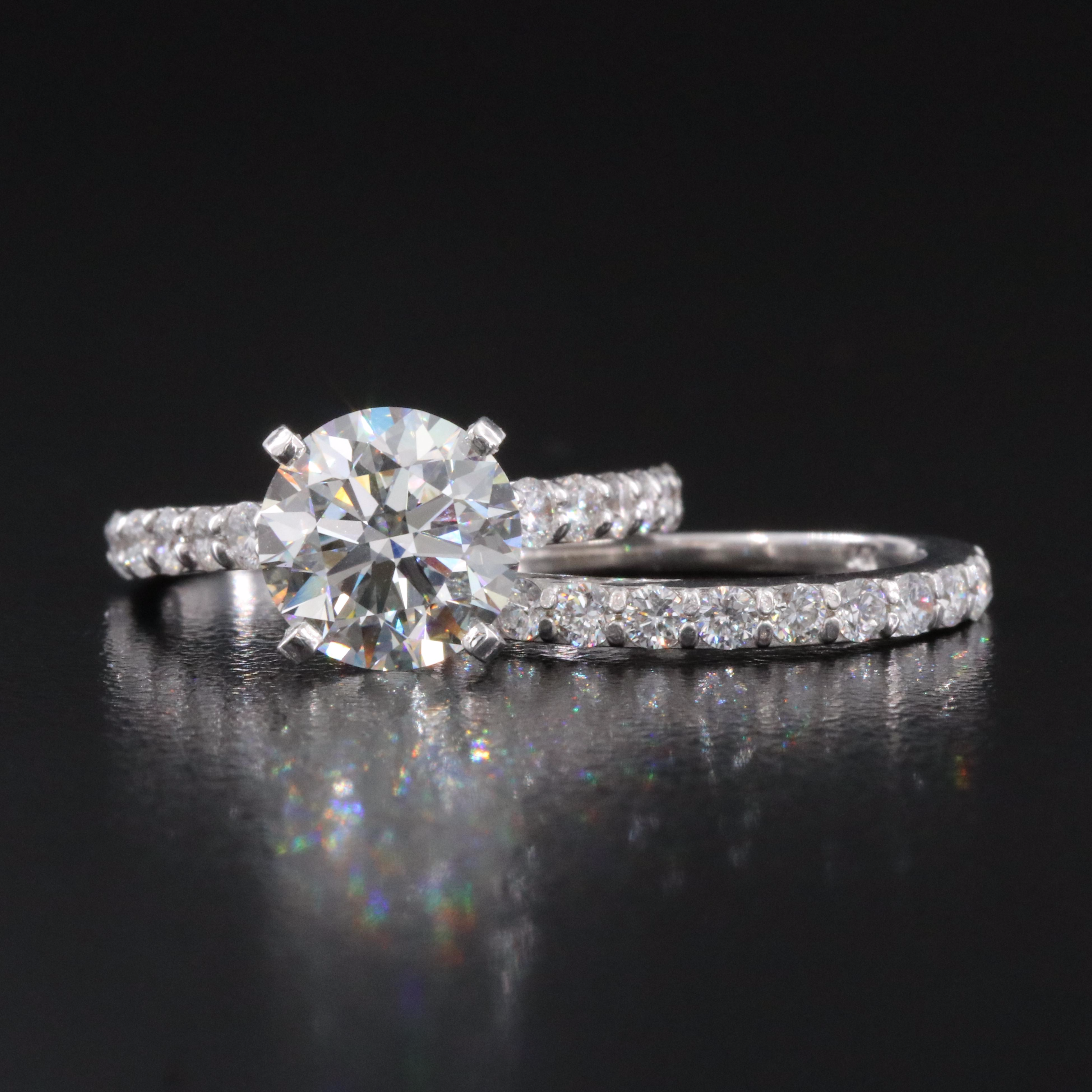 14K 4.17 CTW Lab Grown Diamond Ring Set with IGI Report