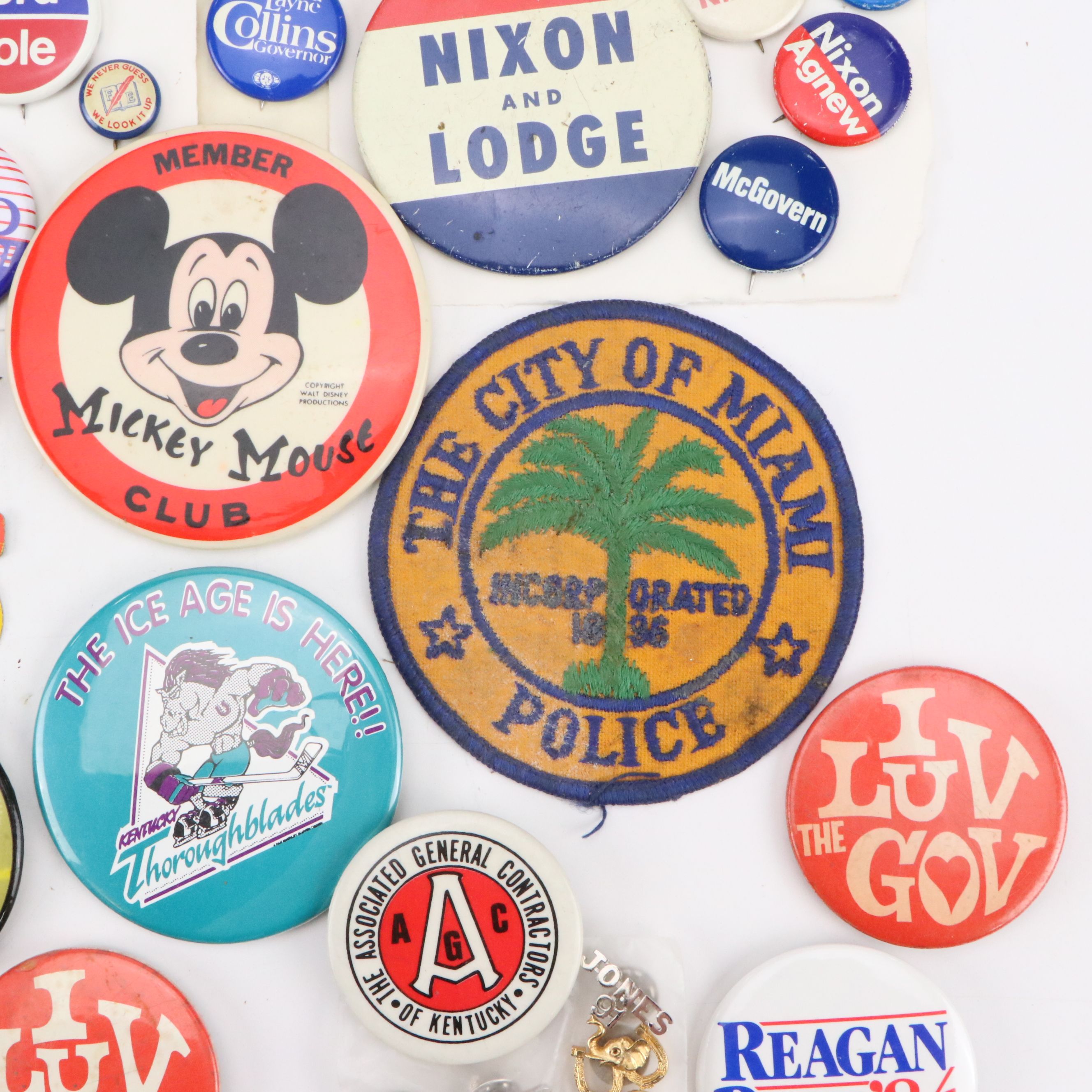 Henry Wallace, Jimmy Carter with Other Pinbacks and Patches, Mid to Late 20th C.