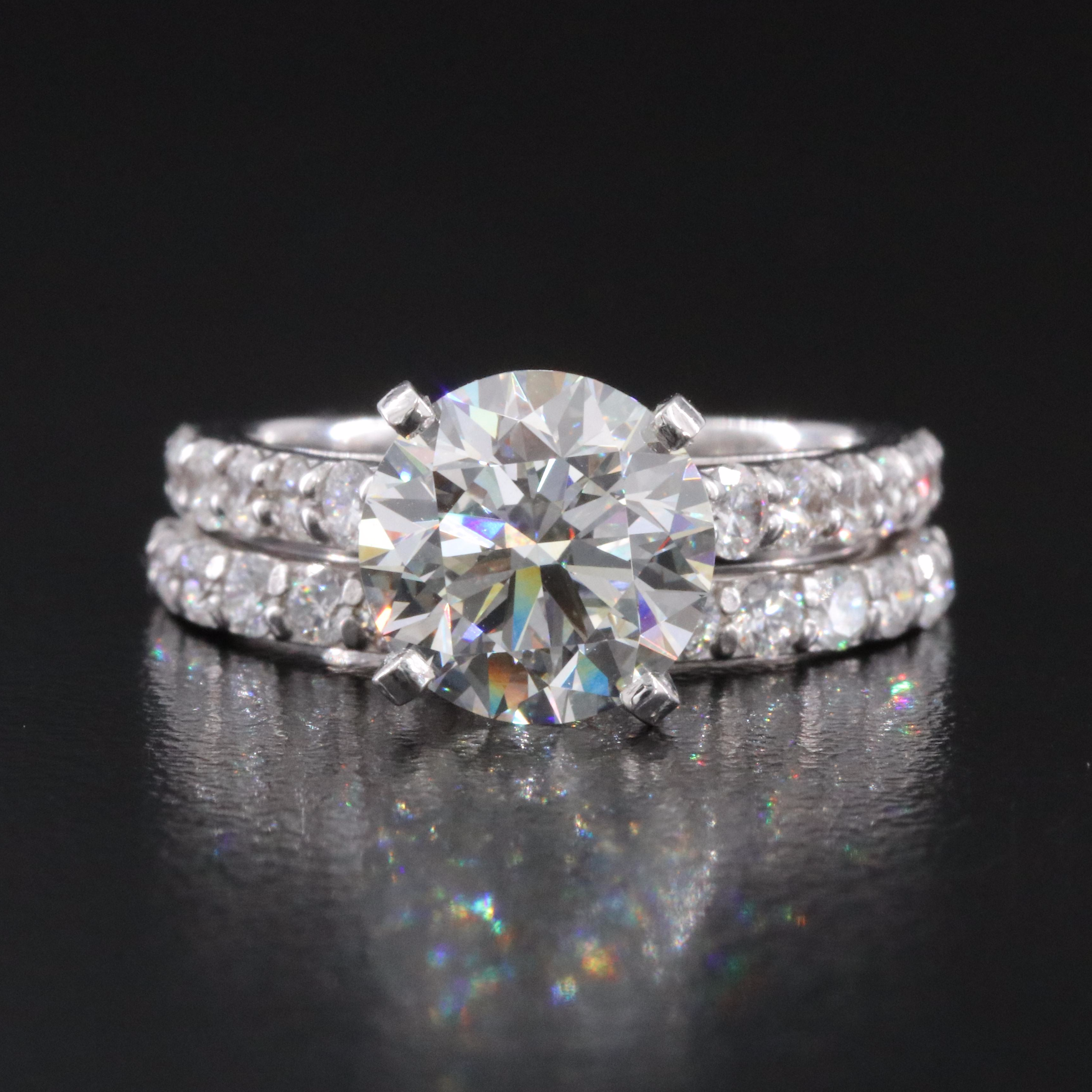 14K 4.17 CTW Lab Grown Diamond Ring Set with IGI Report