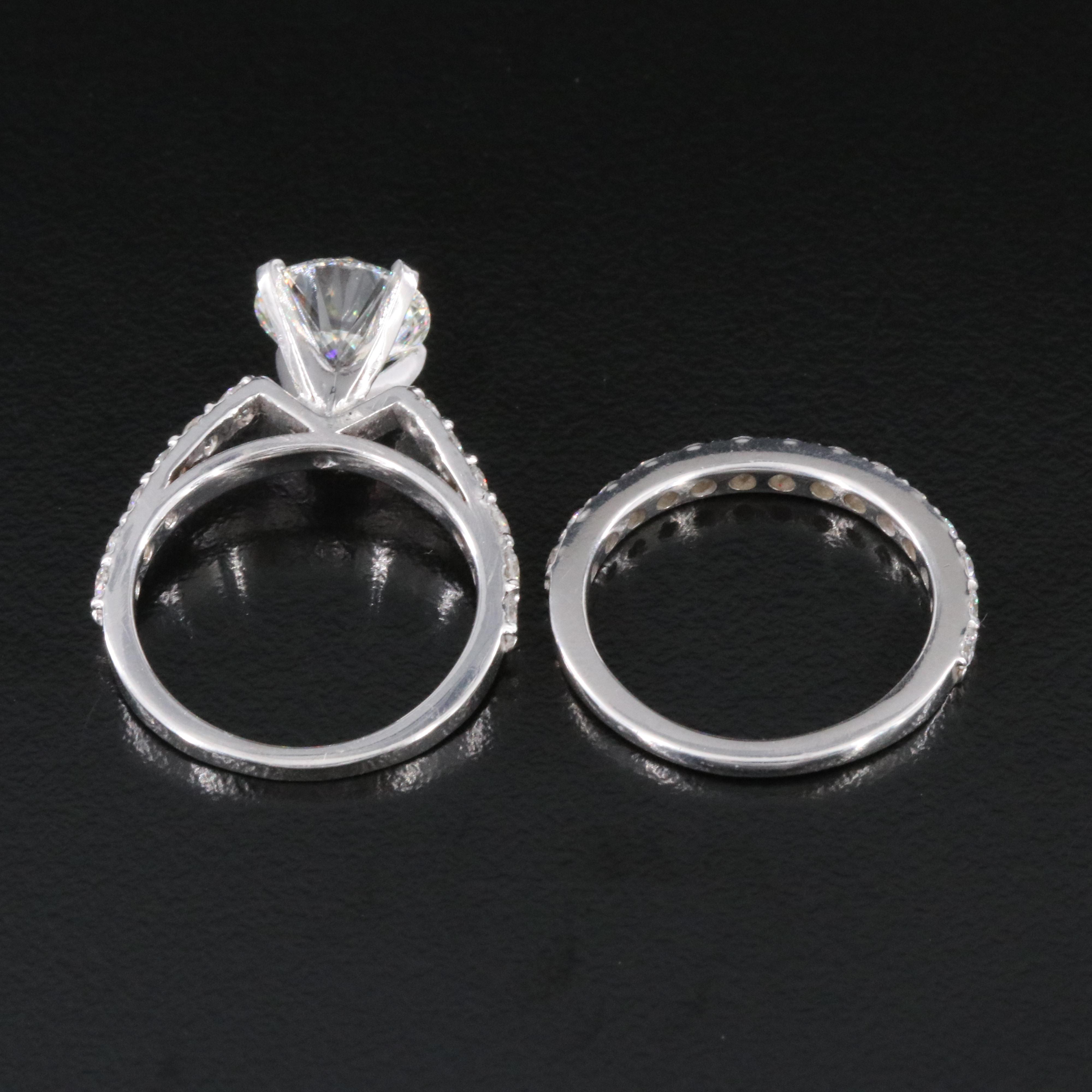 14K 4.17 CTW Lab Grown Diamond Ring Set with IGI Report