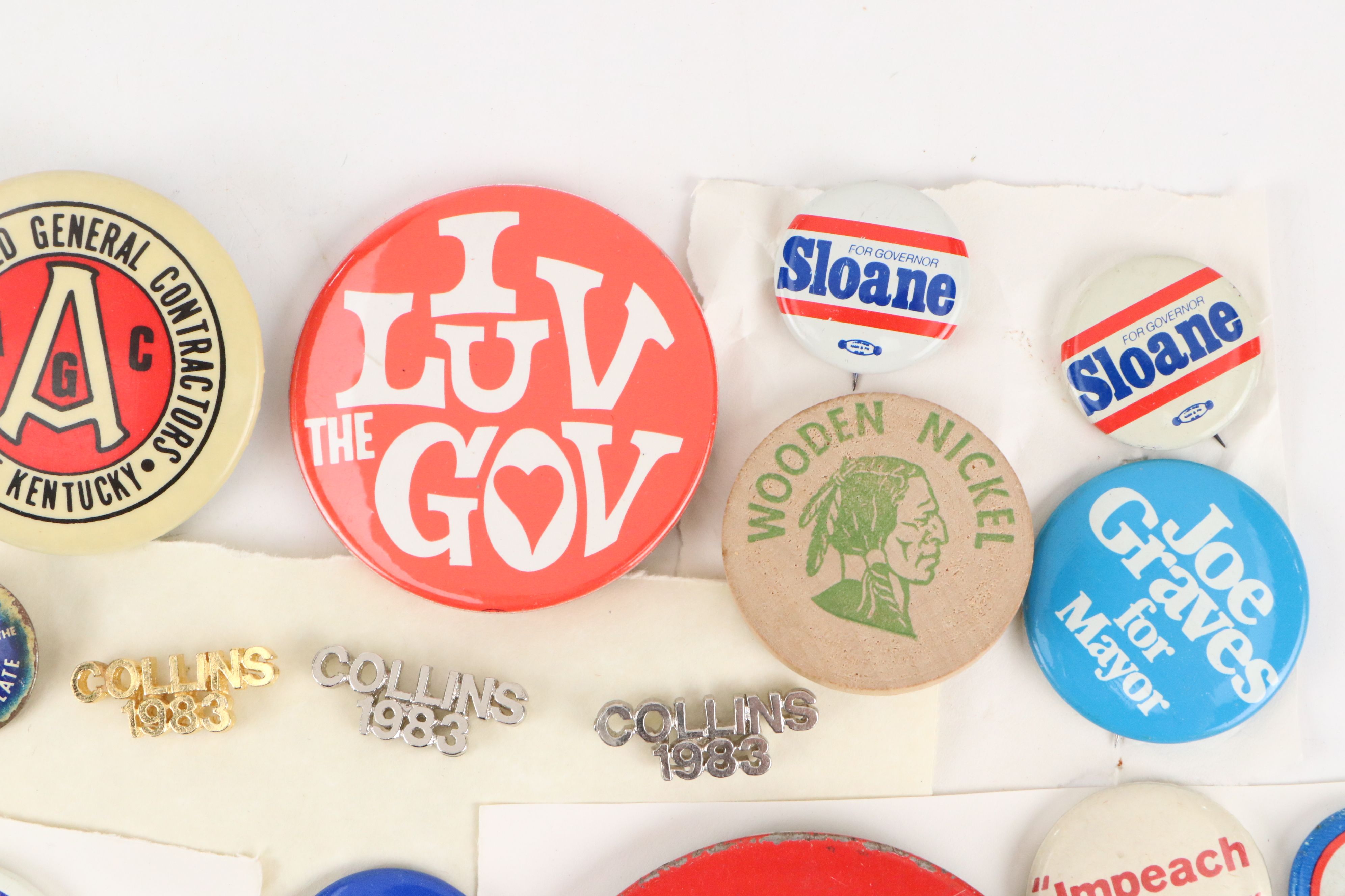 Henry Wallace, Jimmy Carter with Other Pinbacks and Patches, Mid to Late 20th C.