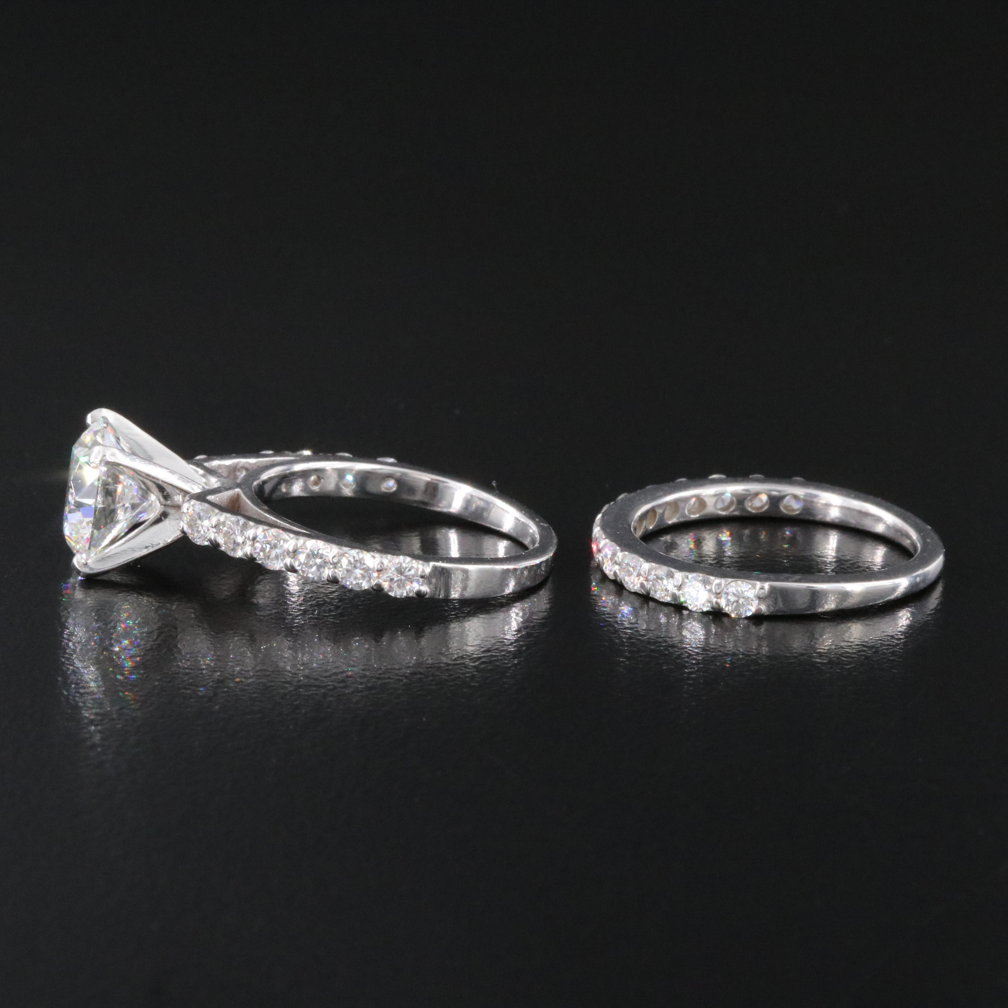 14K 4.17 CTW Lab Grown Diamond Ring Set with IGI Report