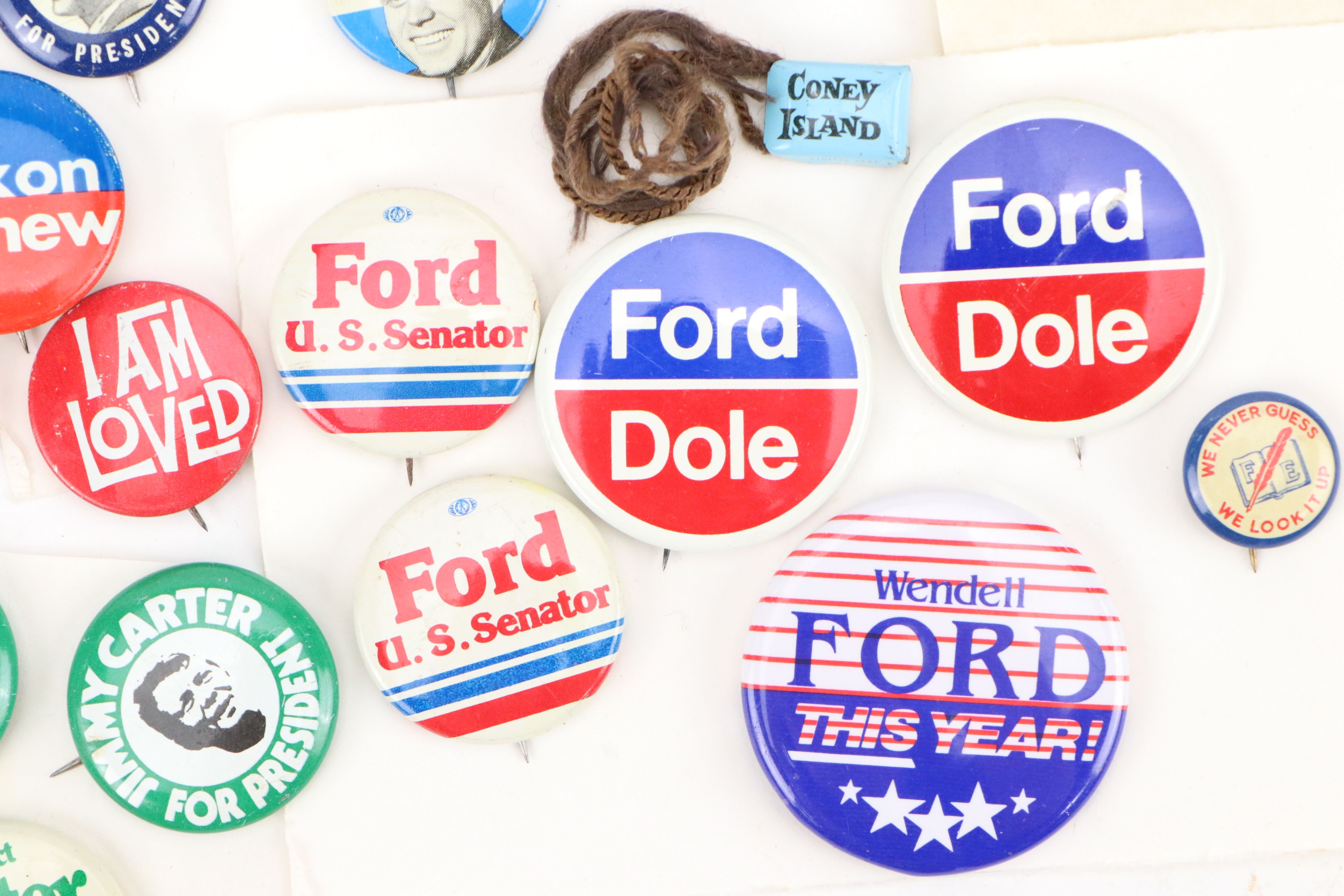 Henry Wallace, Jimmy Carter with Other Pinbacks and Patches, Mid to Late 20th C.