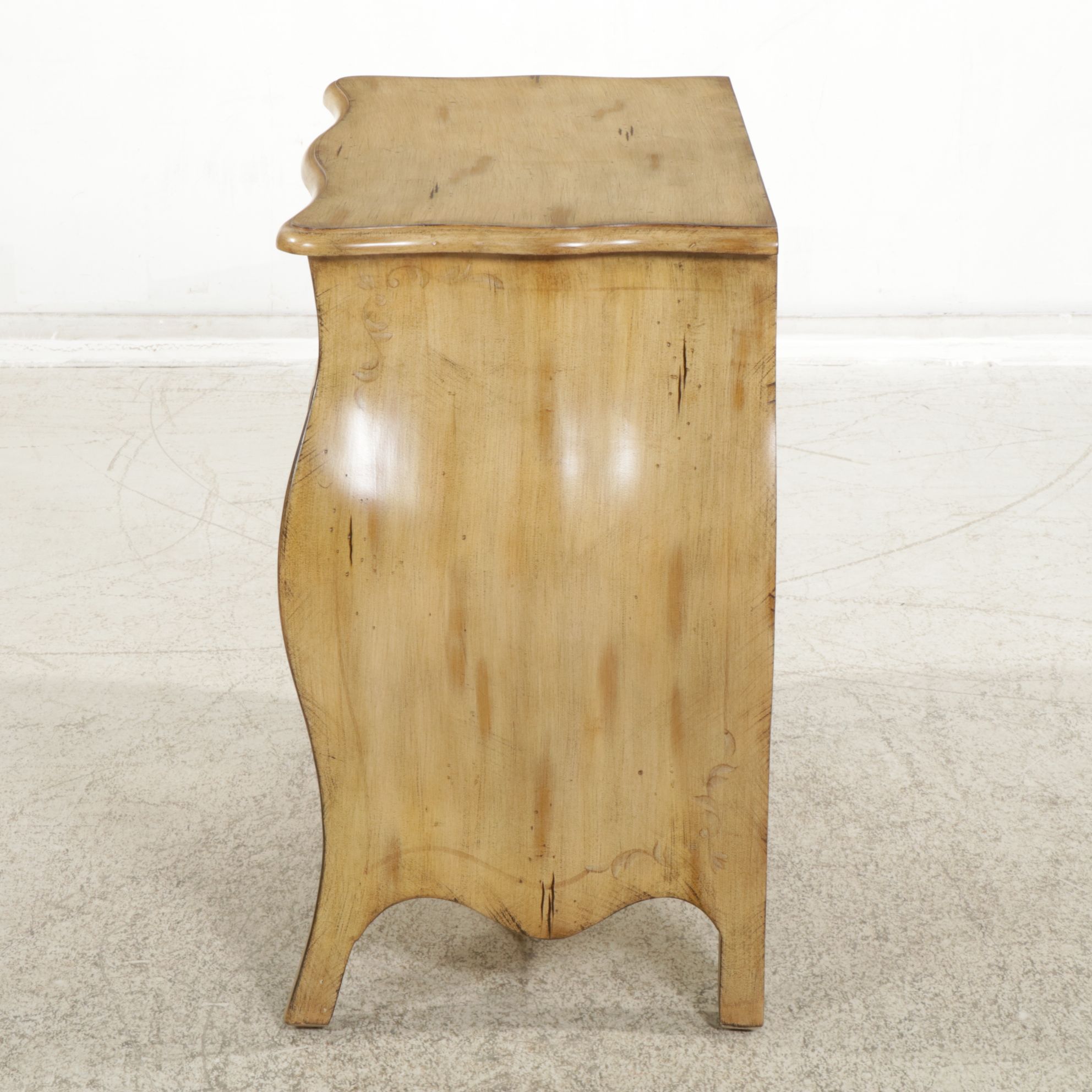 French Baroque Style Painted Bombe Chest