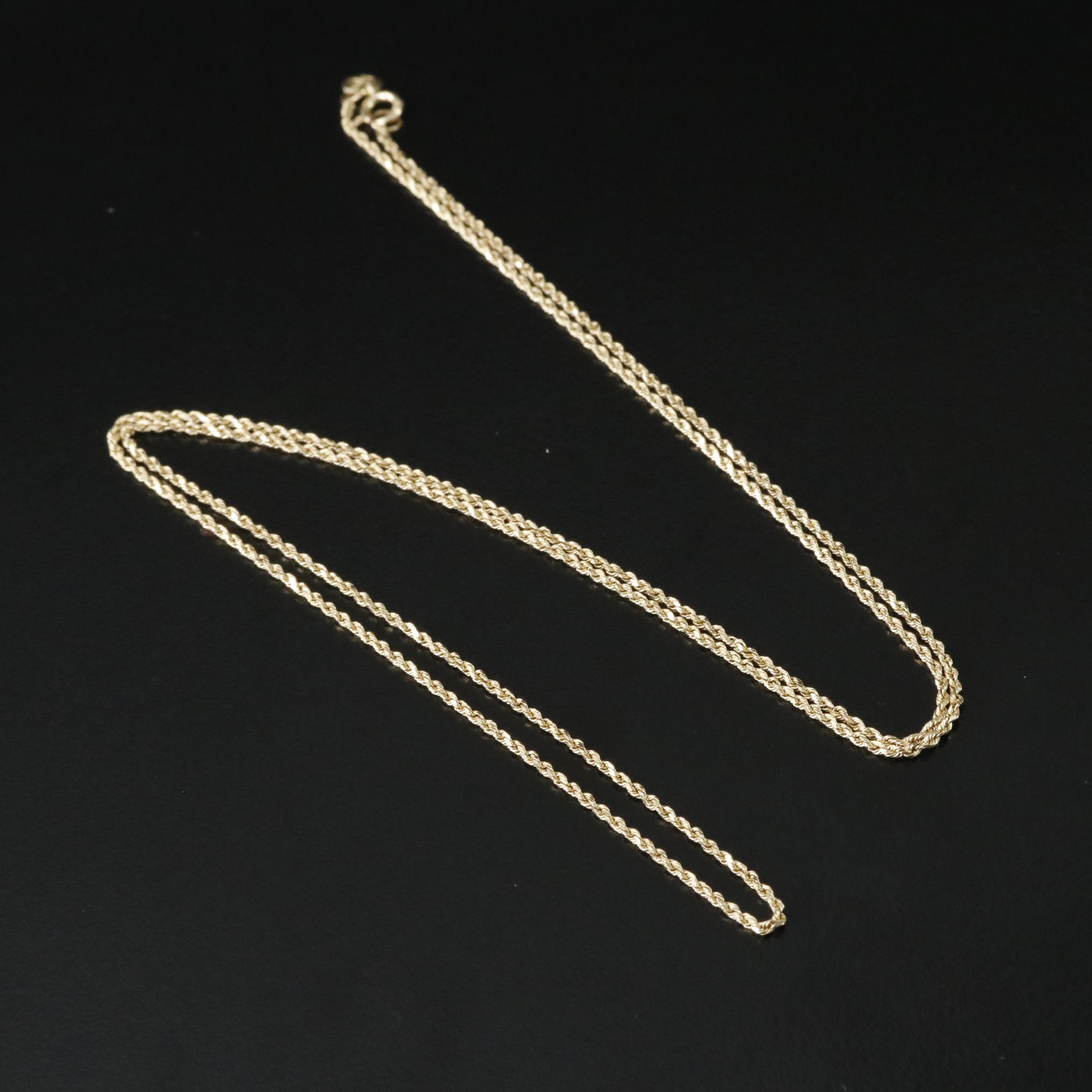 14K Braided Rope Chain Necklace