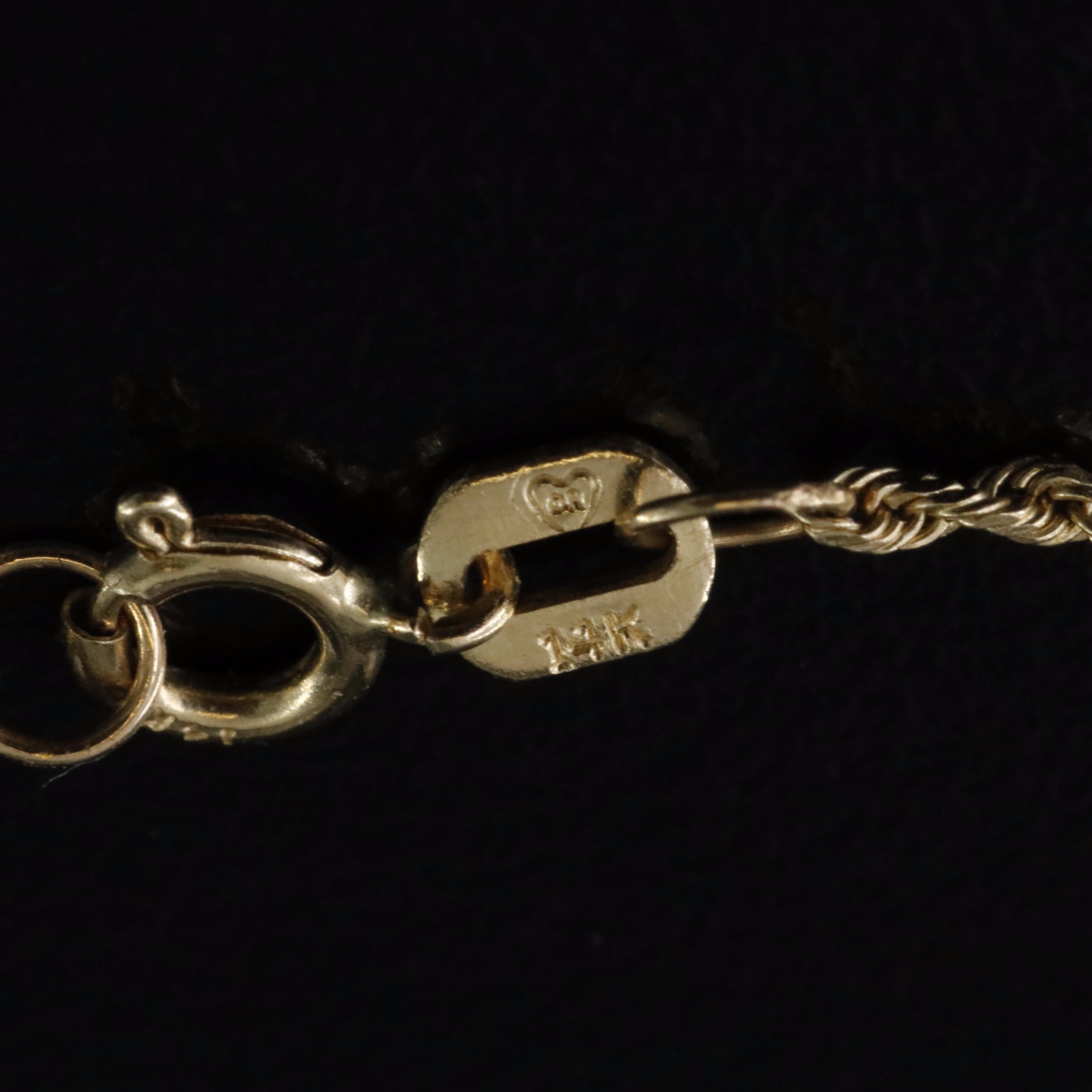 14K Braided Rope Chain Necklace