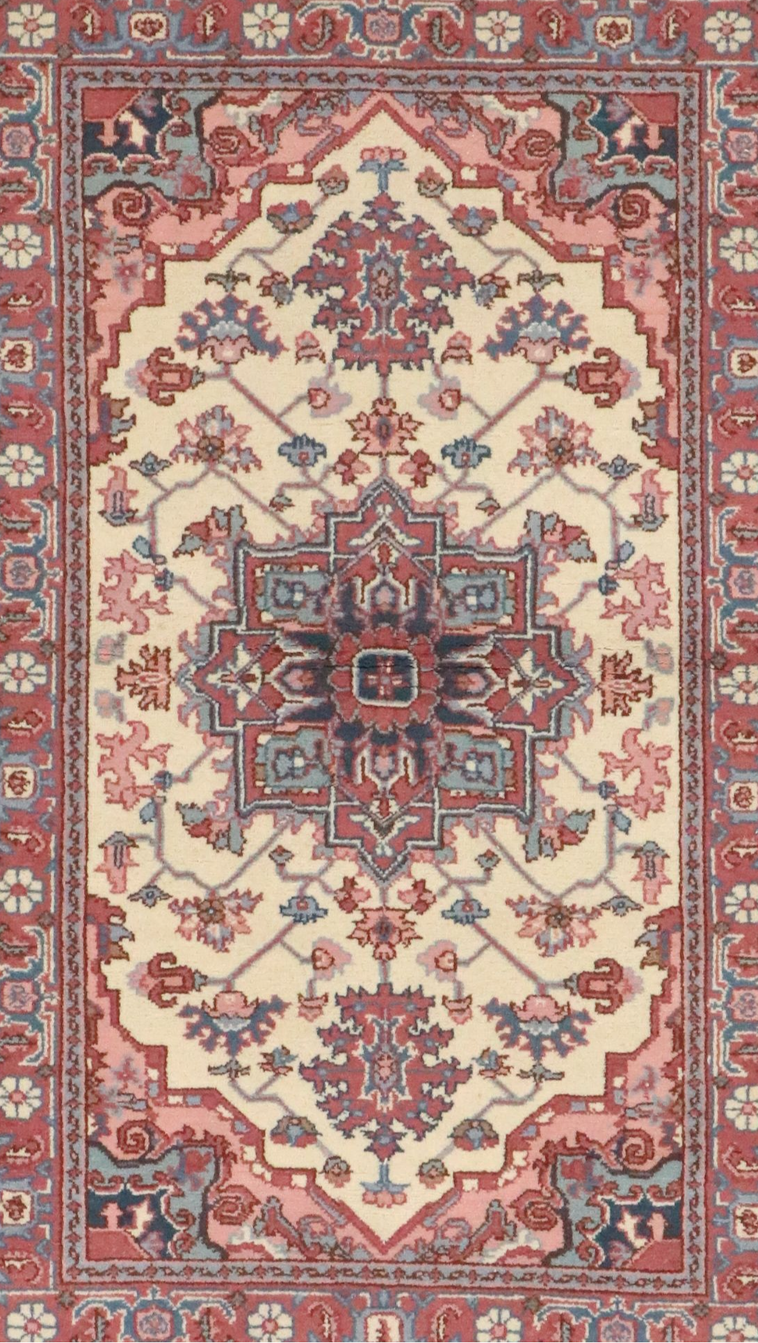 3'1 x 5'8 Hand-Knotted Indo-Persian Heriz Area Rug