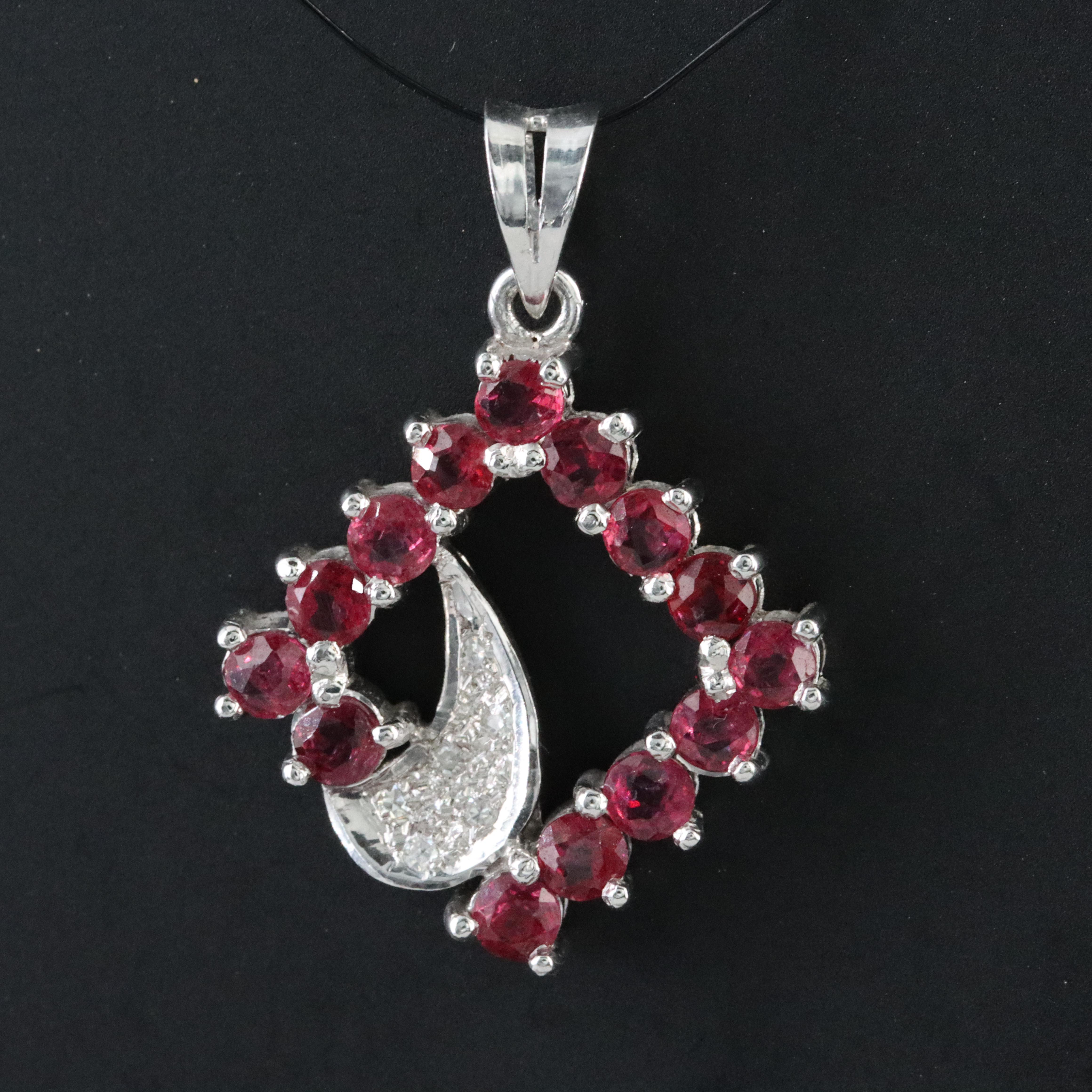 18K Ruby and Diamond Pendant