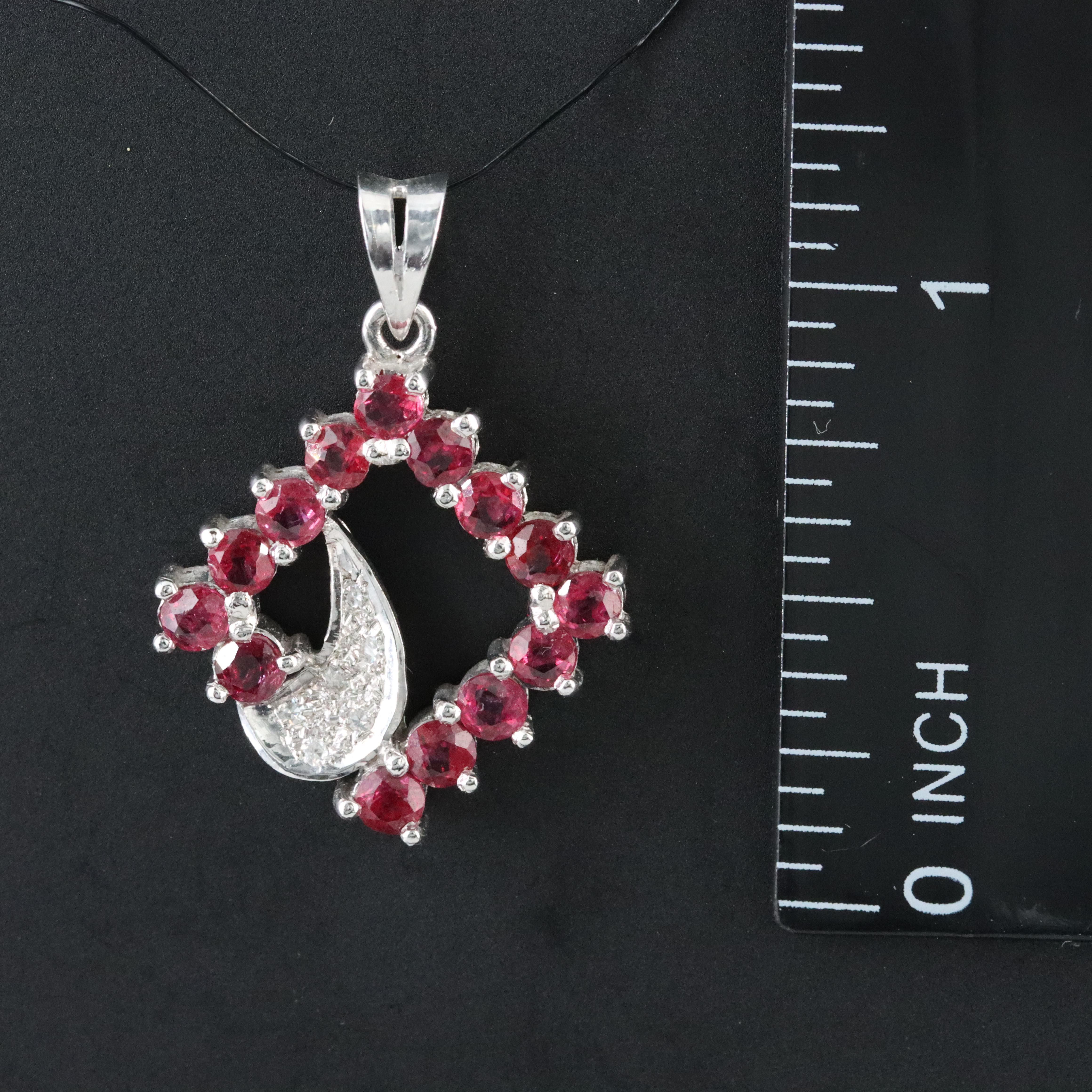 18K Ruby and Diamond Pendant
