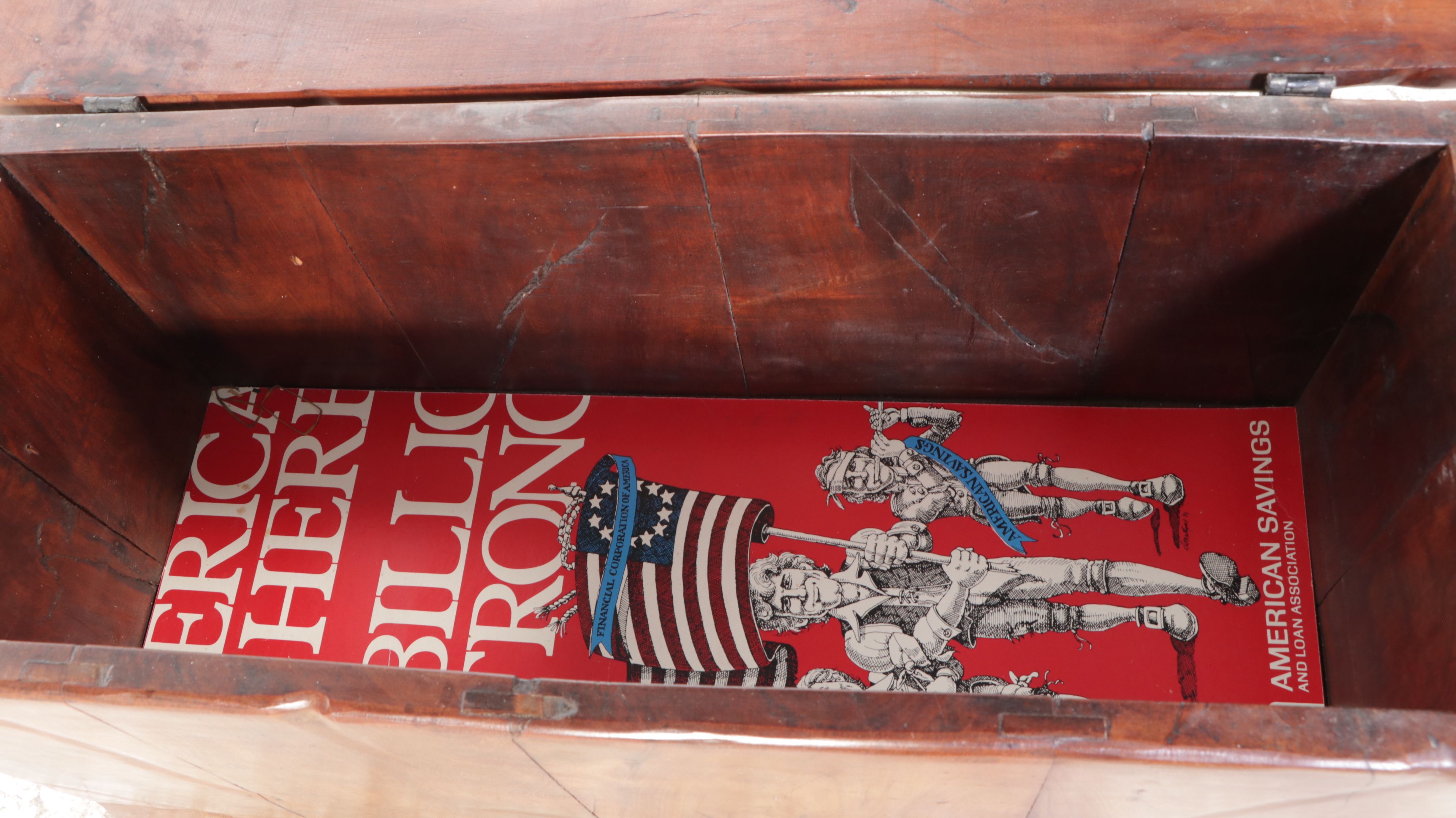 Vintage Walnut Trunk, Mid to Late 20th Century