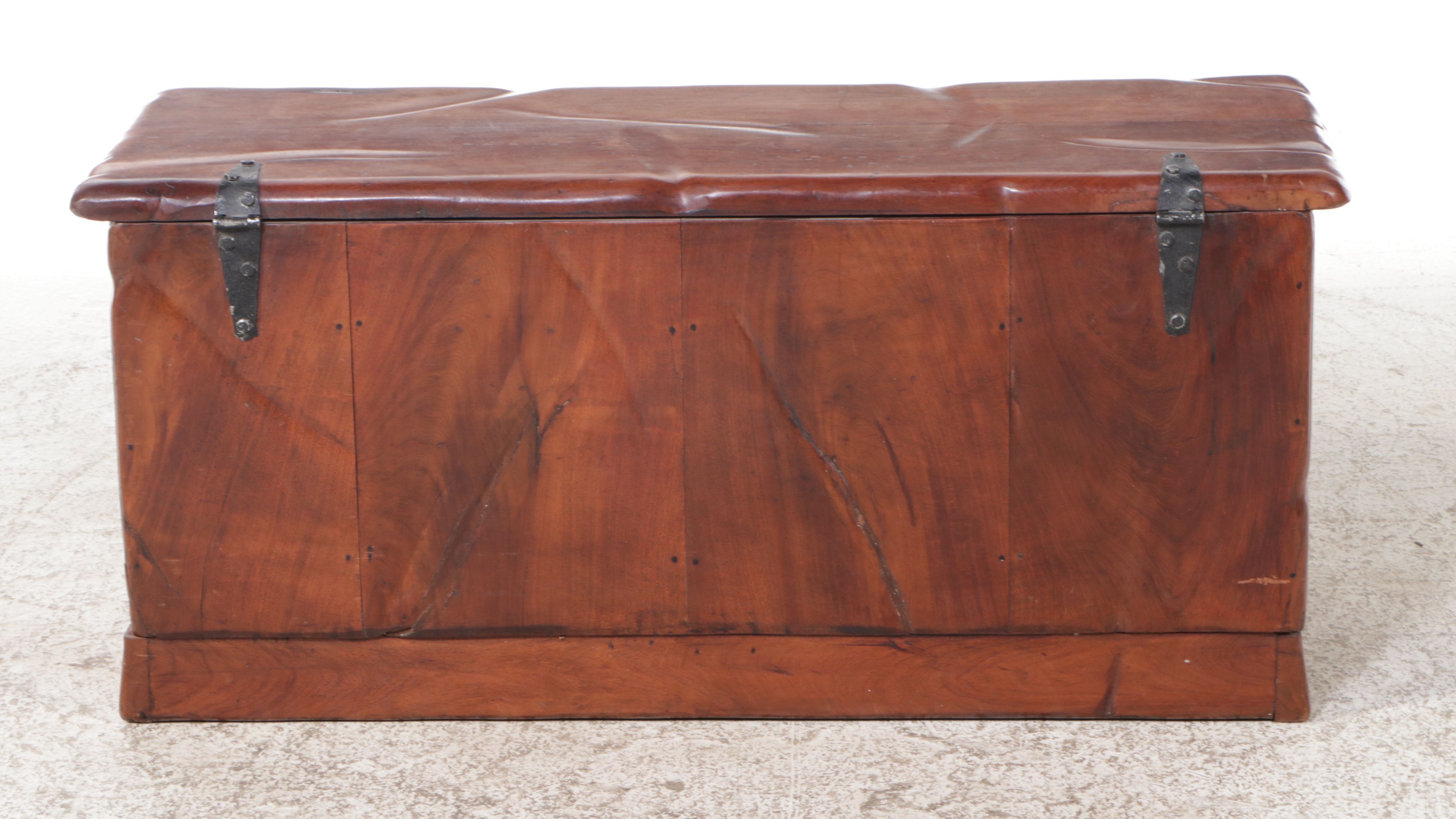 Vintage Walnut Trunk, Mid to Late 20th Century