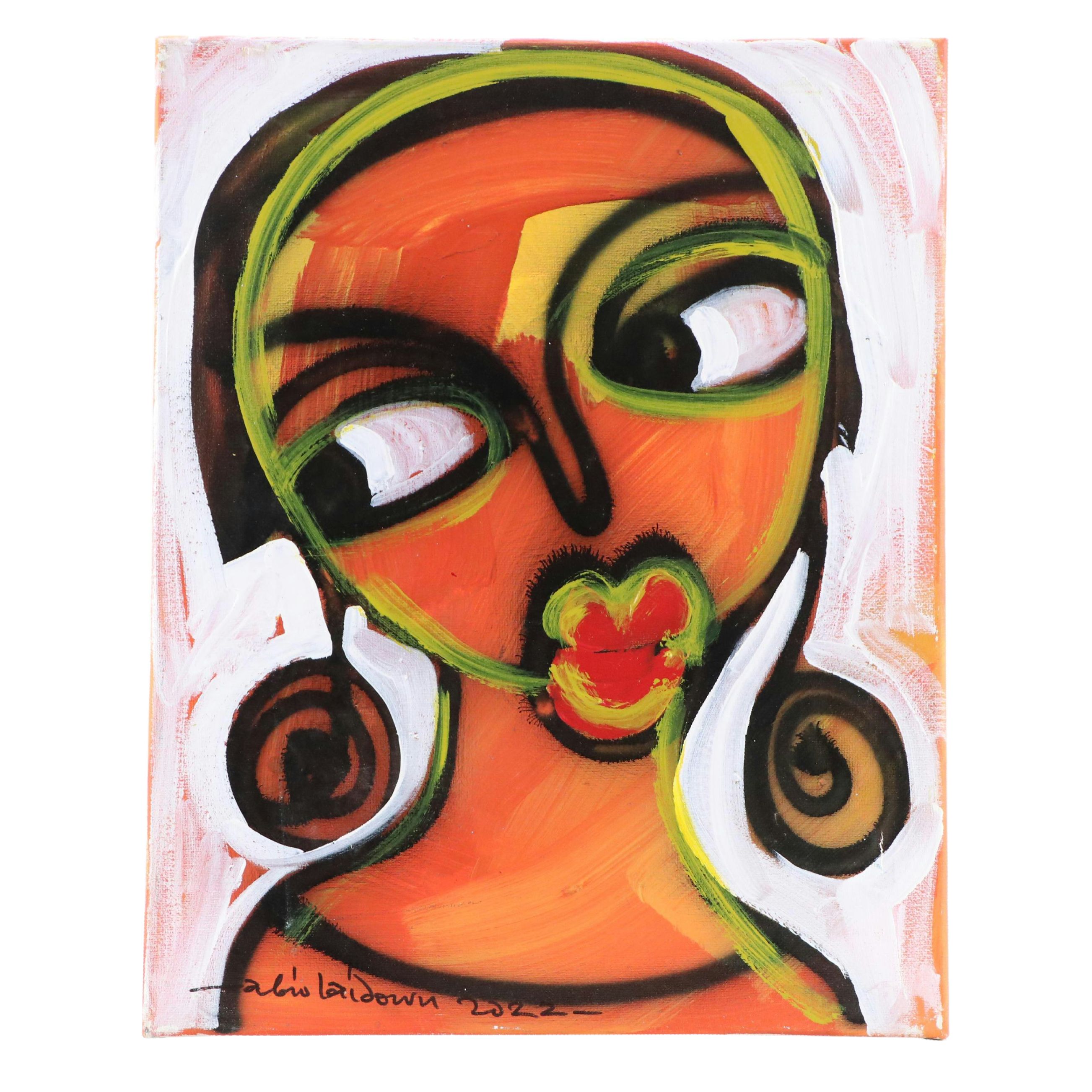Abiola Idowu Abstract Mixed Media Painting "I Love You a Great Deal," 2022