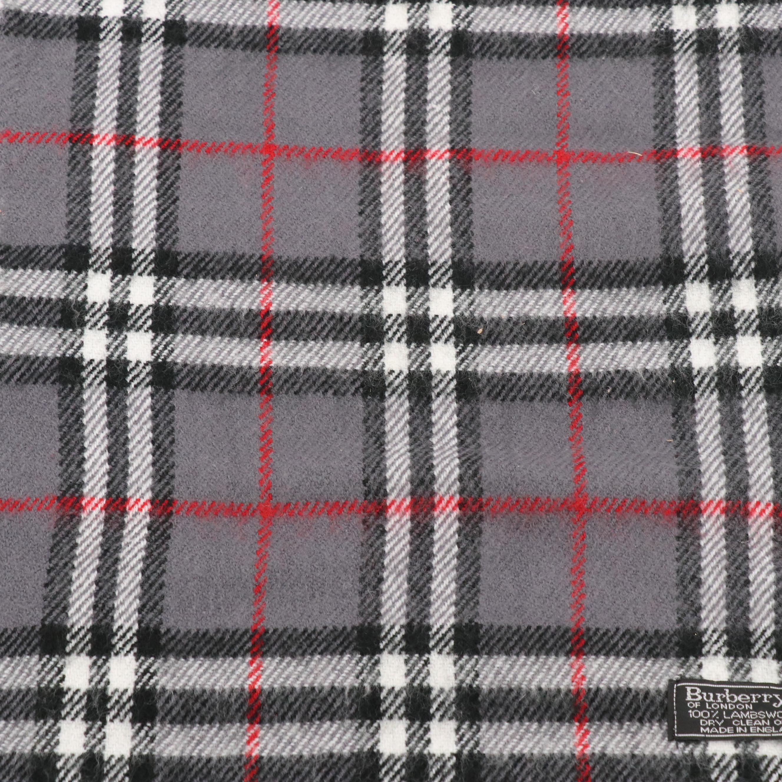 Burberrys Vintage House Check Lambswool Fringe Scarf