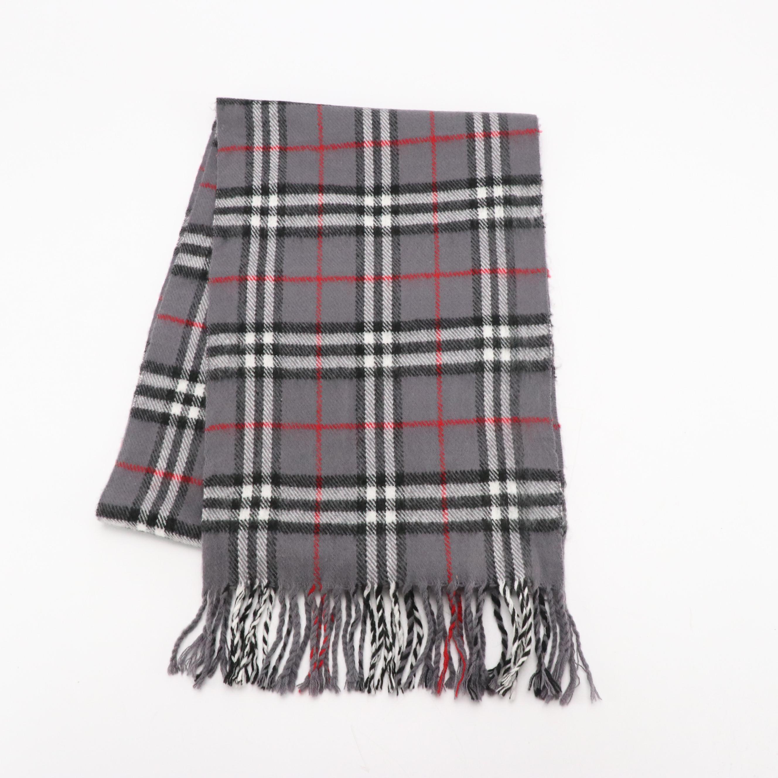 Burberrys Vintage House Check Lambswool Fringe Scarf