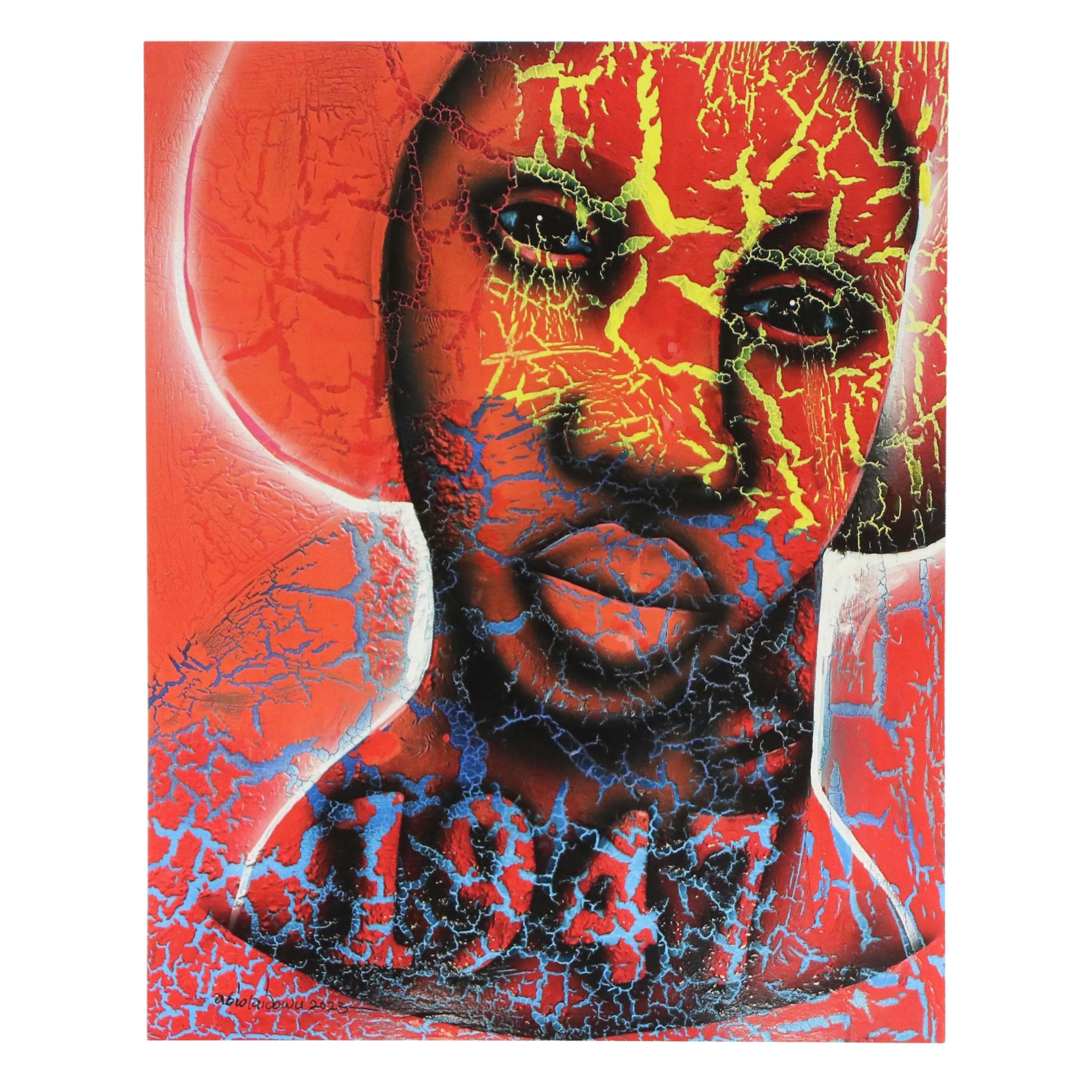 Abiola Idowu Stylized Offset Lithograph Portrait, 2023