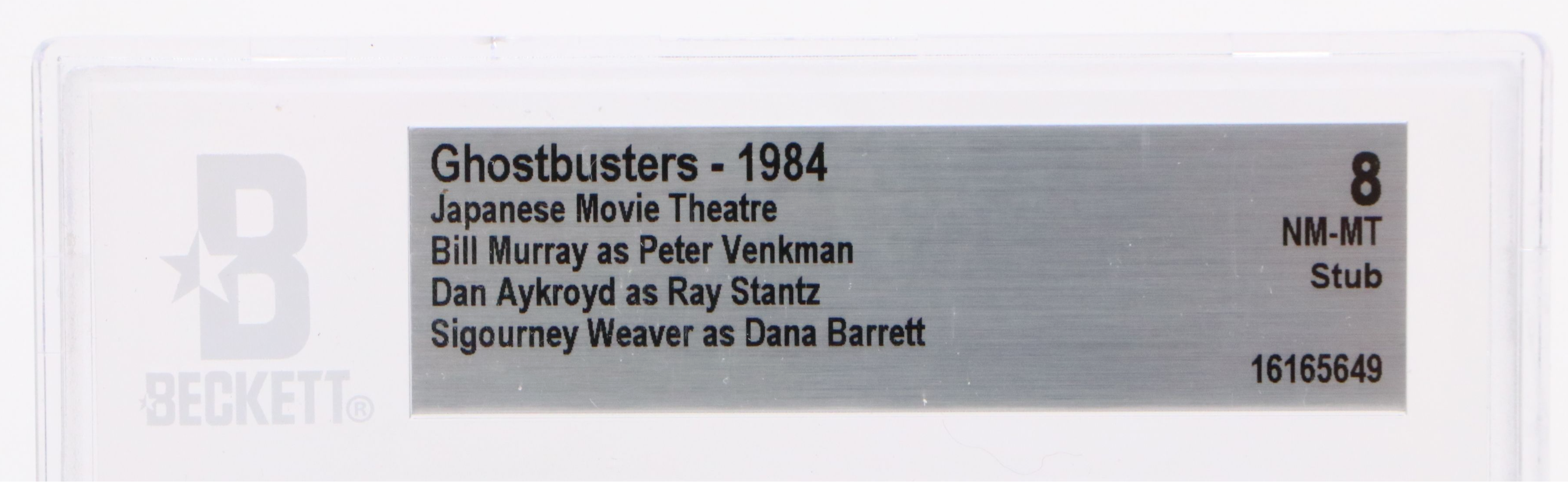 Japanese "Ghostbusters" 1984 Ticket Stub, Beckett