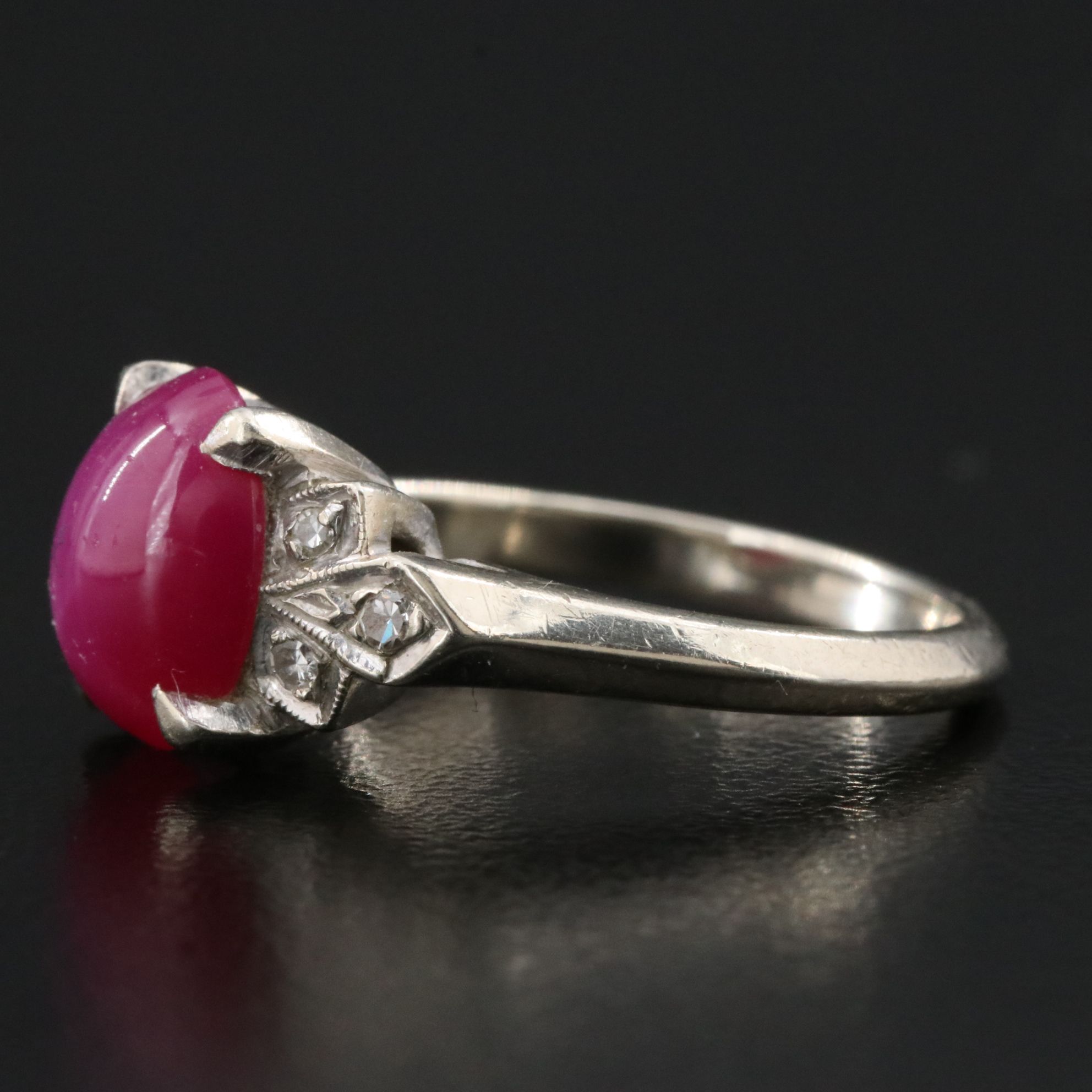 14K Star Ruby and Diamond Ring