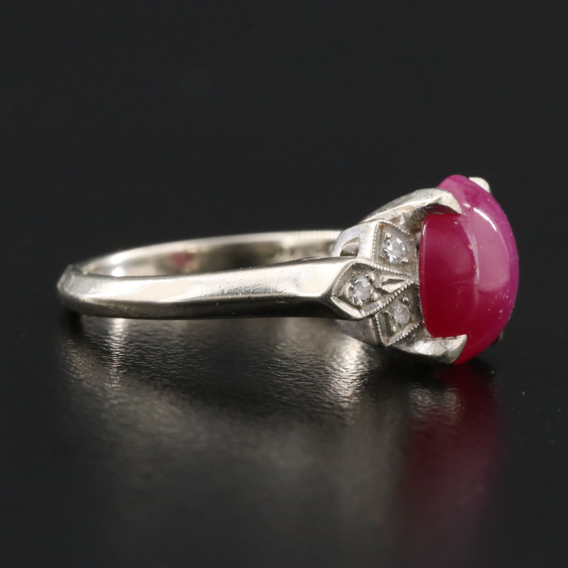 14K Star Ruby and Diamond Ring