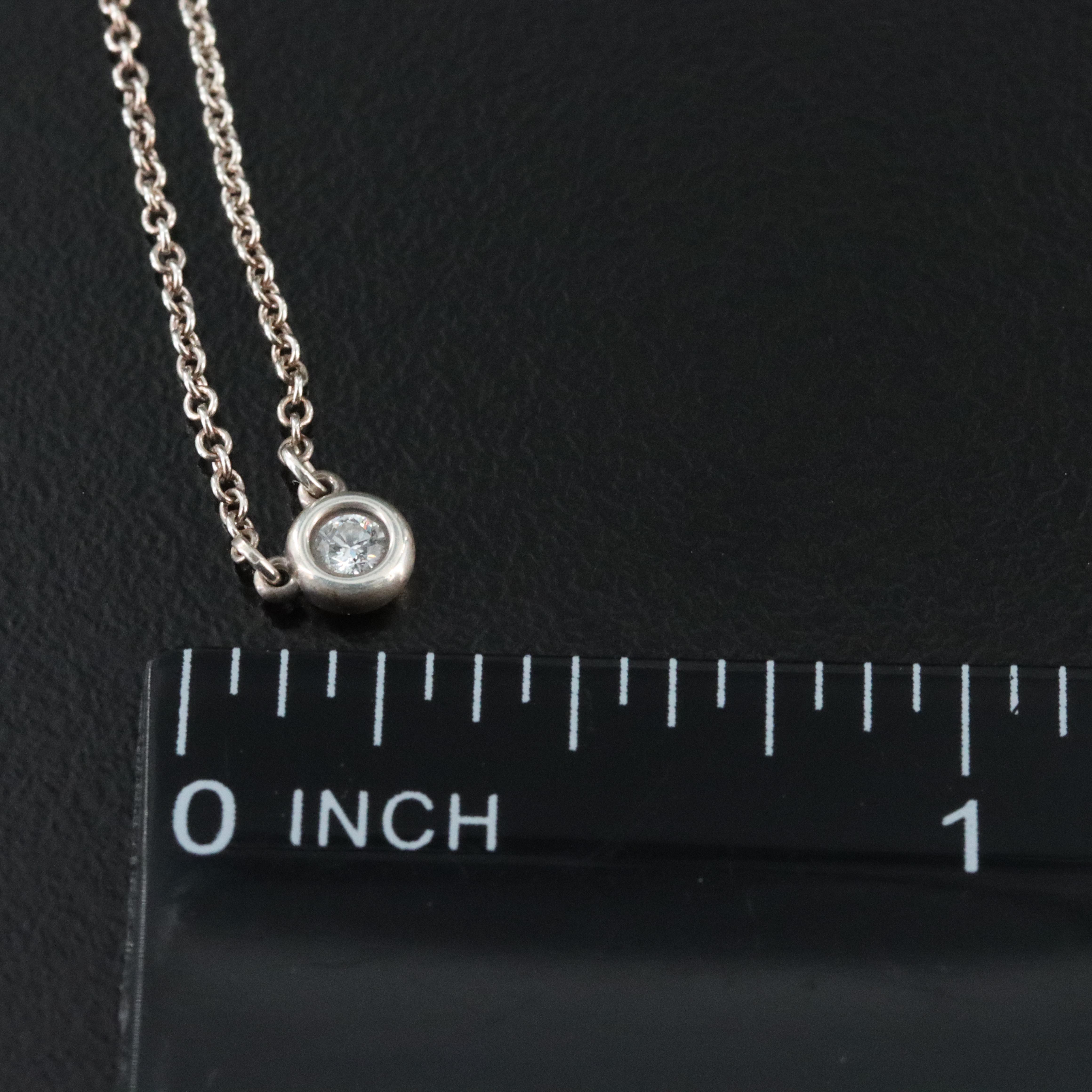 Elsa Peretti for Tiffany & Co. Sterling Diamond Solitaire Necklace