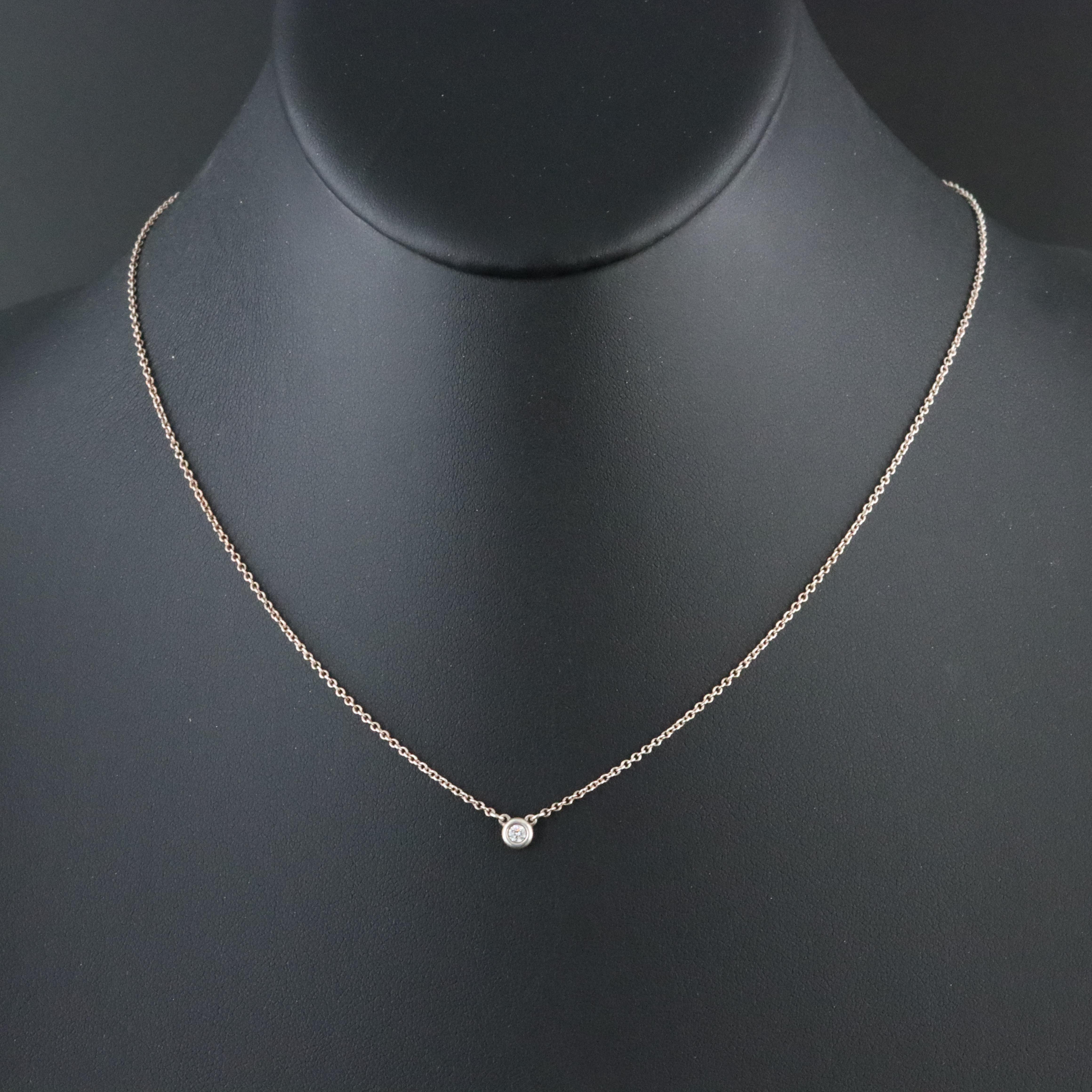 Elsa Peretti for Tiffany & Co. Sterling Diamond Solitaire Necklace