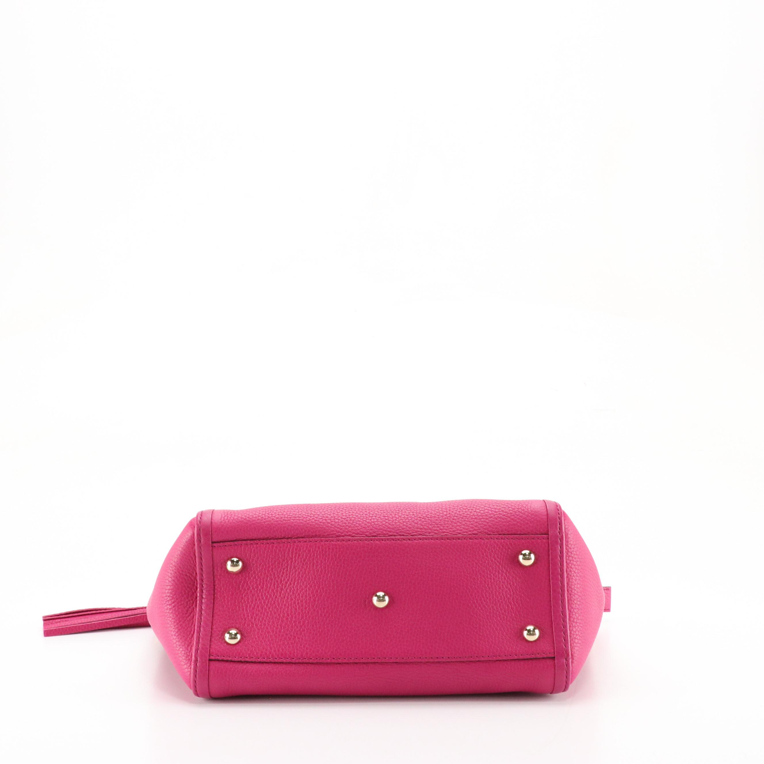 Gucci Tassel Zip Soho Two-Way Tote Bag in Magenta Grained Calfskin Leather